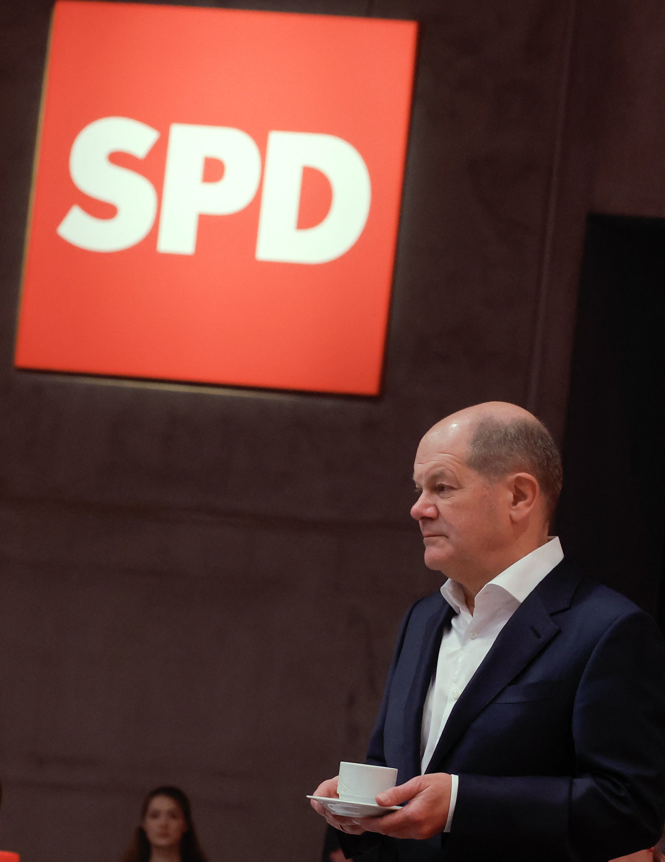 Olaf Scholz during the party congress.