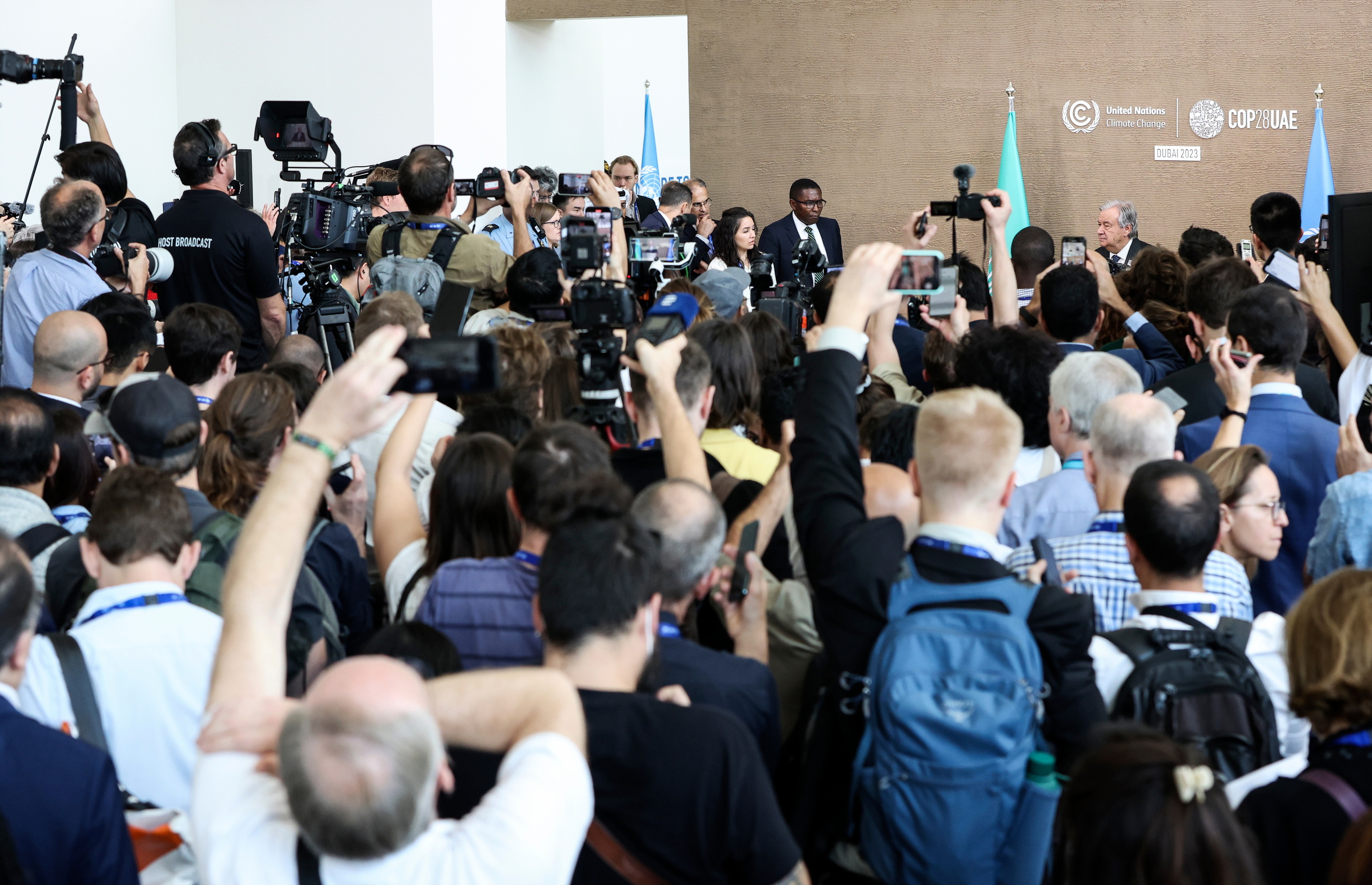 Antnio Guterres, durante la rueda de prensa de este lunes