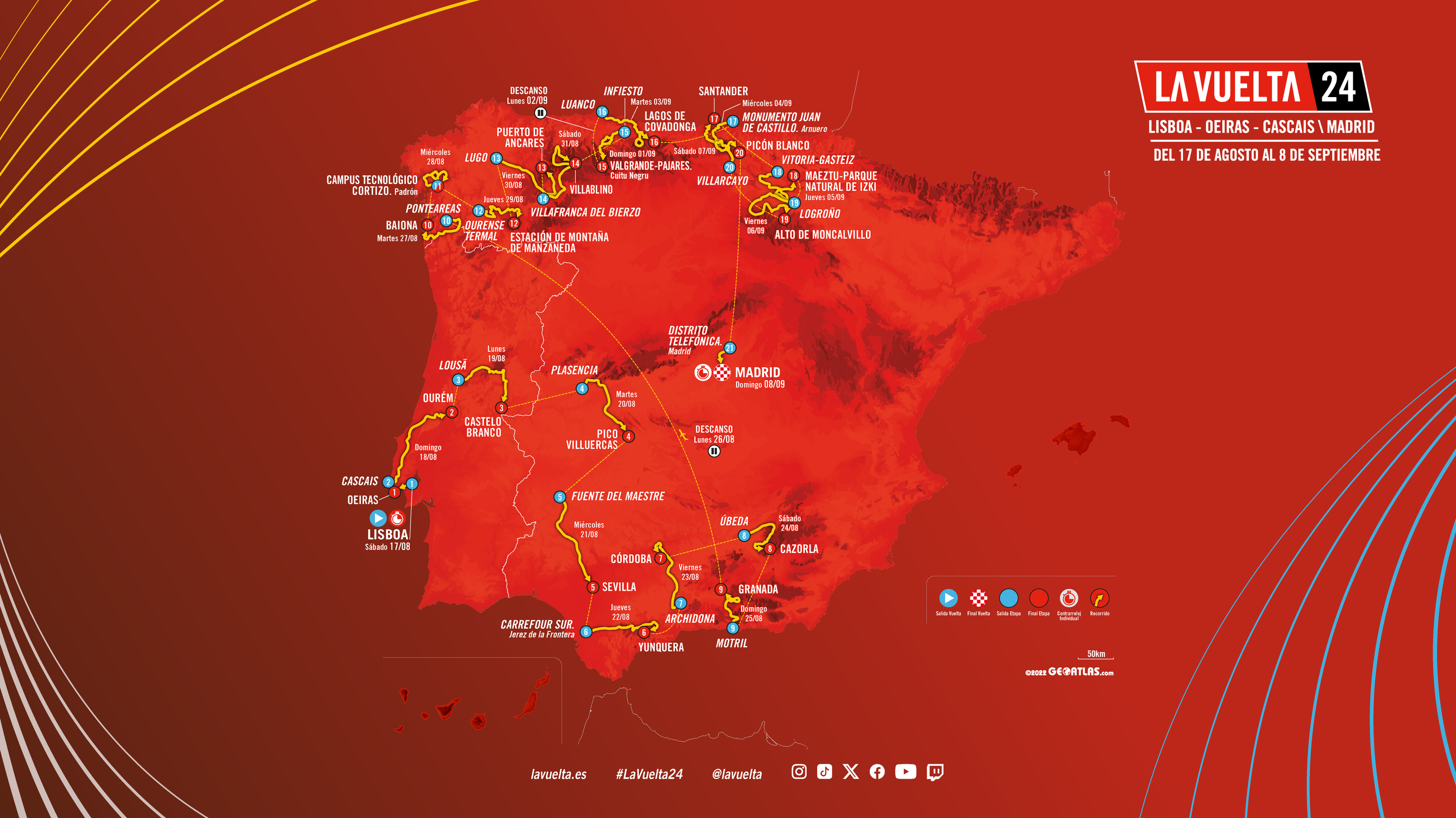 Plano del recorrido de la Vuelta a Espaa 2024.