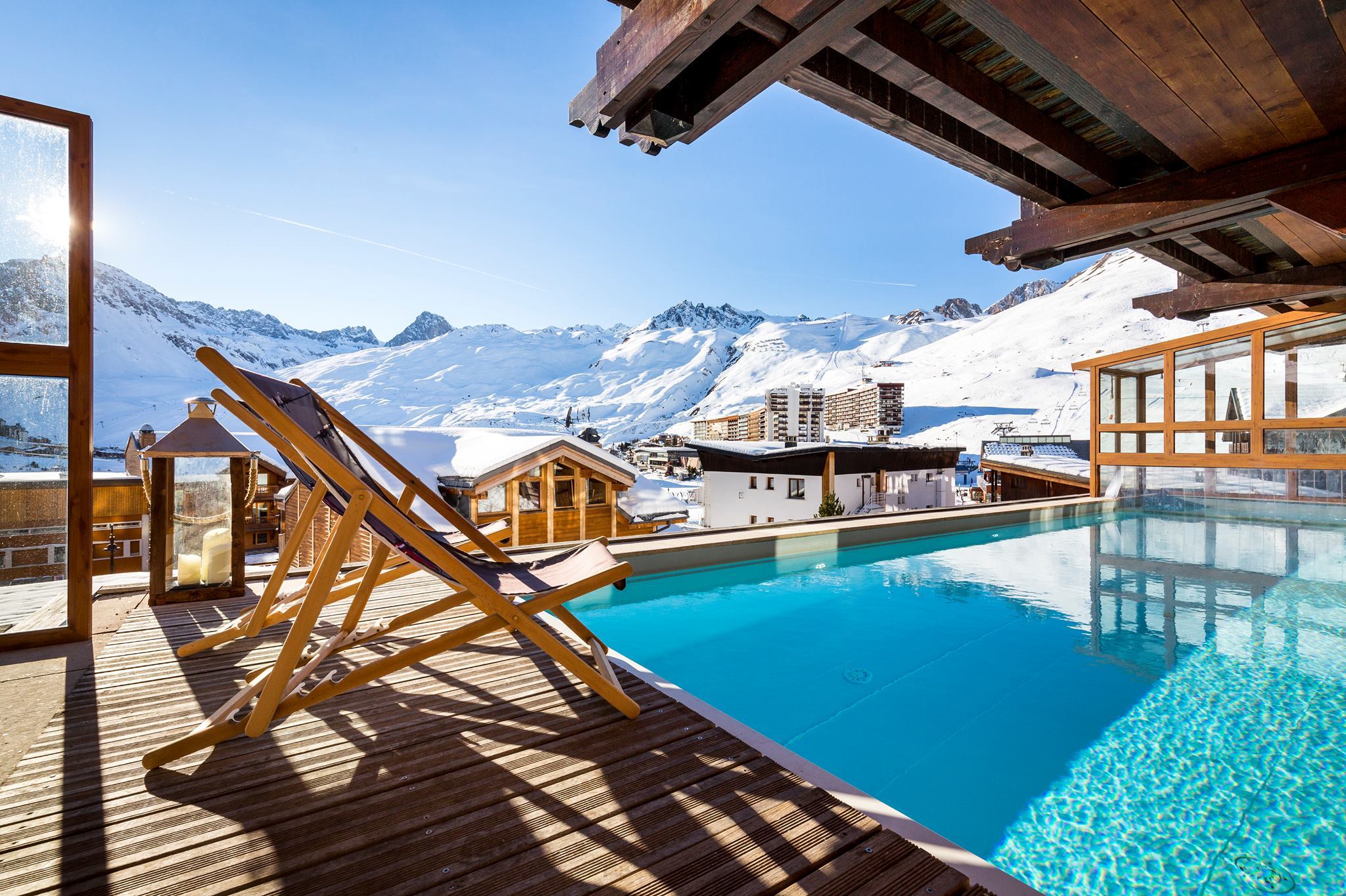 La piscina climatizada del hôtel Les Campanules, en Tignes, la estación de los Alpes franceses.