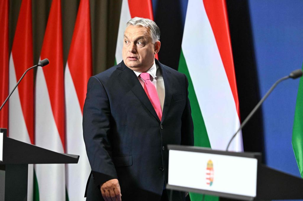 Viktor Orban, este jueves en rueda de prensa.