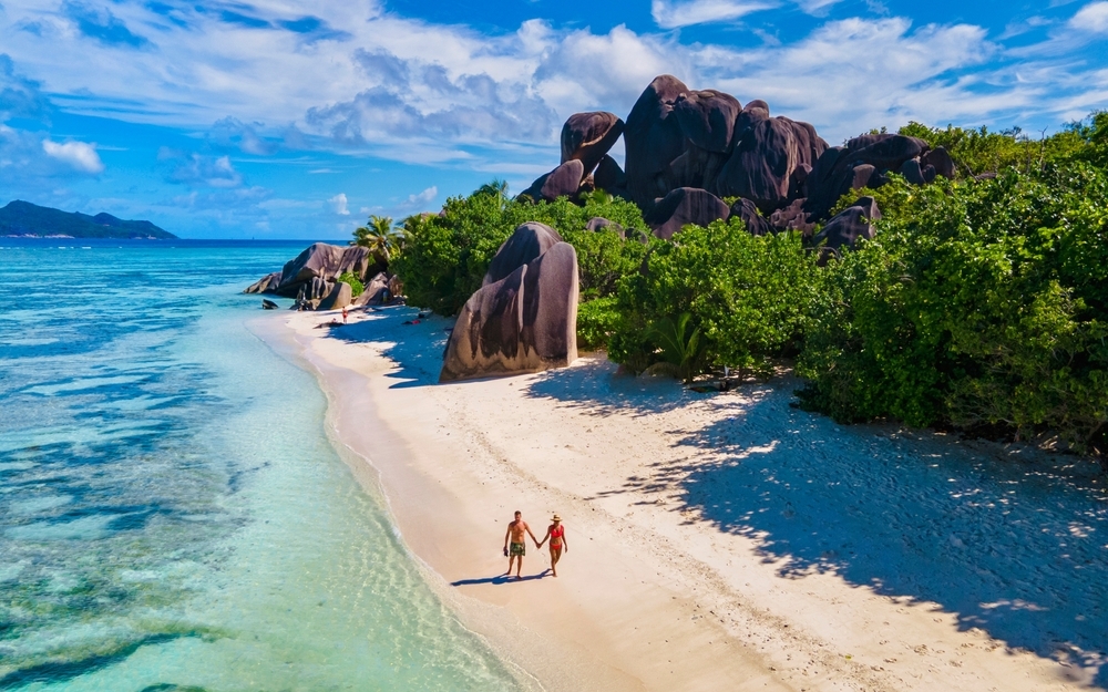 La playa de Source D'Argent, una de las más fotografiadas del mundo, en la isla de La Digue en Seychelles.