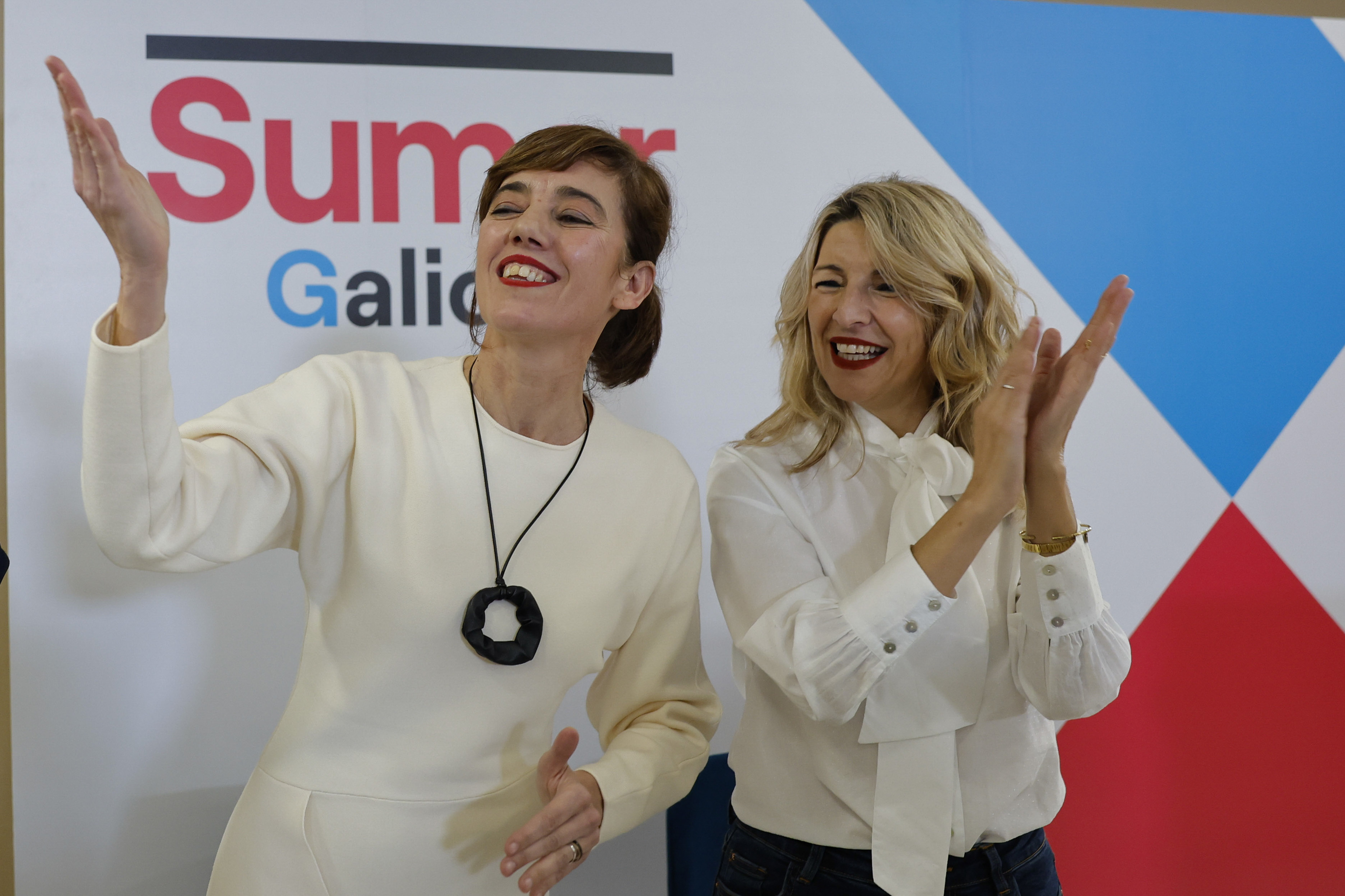 Marta Lois y Yolanda Daz, presentando la candidatura de Sumar.