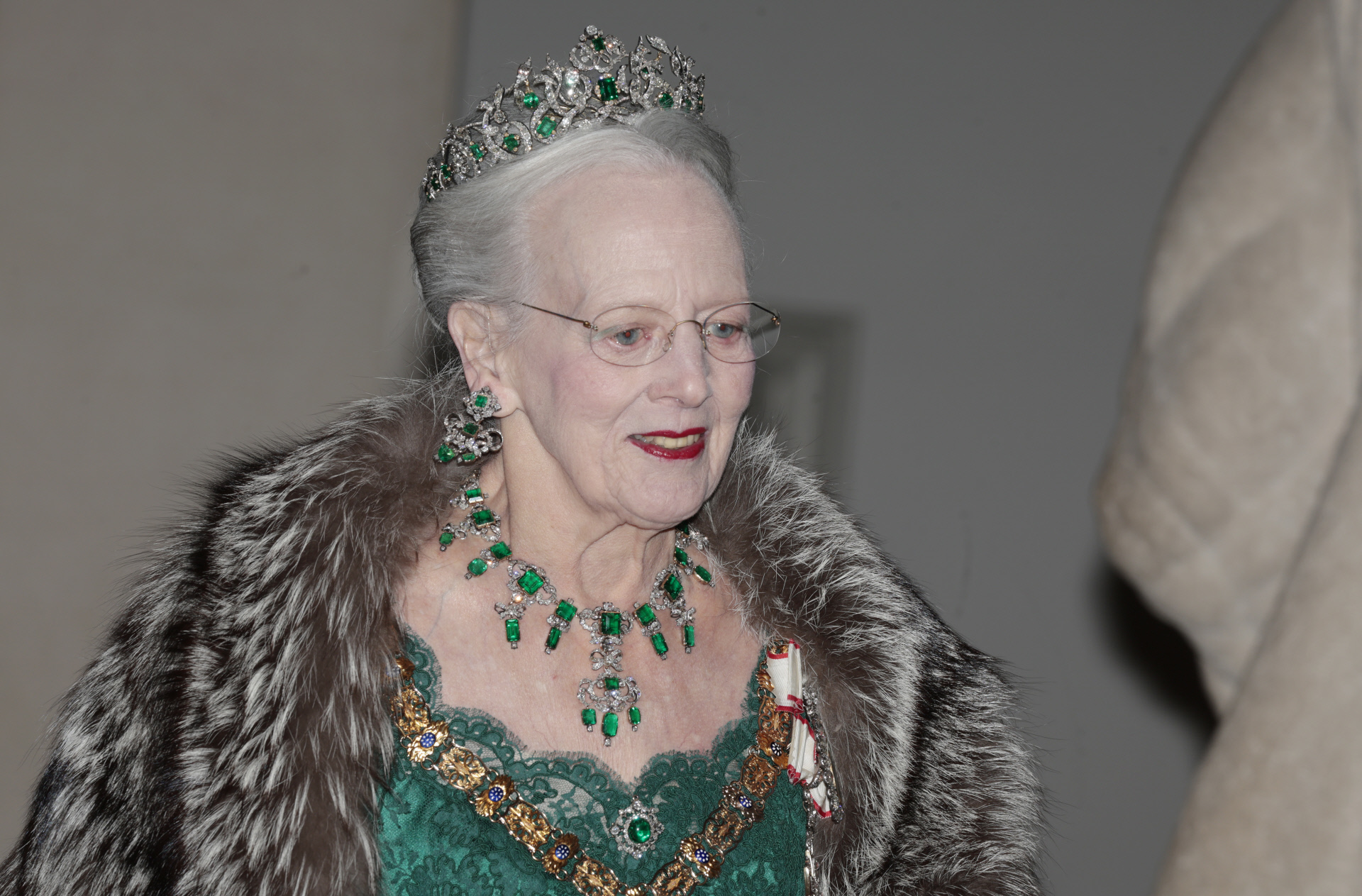 La Reina Margarita antes de la cena oficial con los Reyes de Espaa el pasado mes de noviembre.