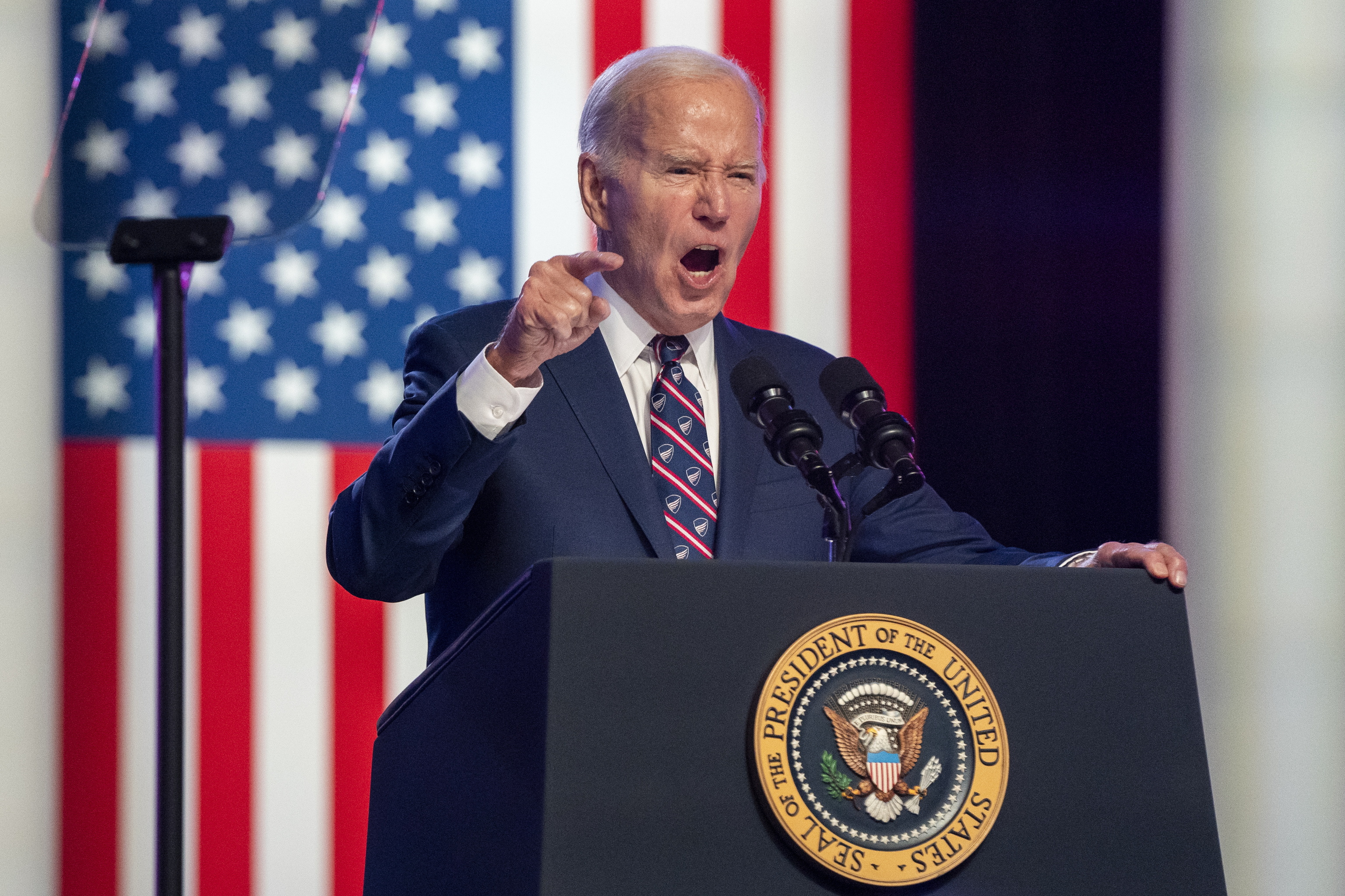 El presidente de EEUU, Joe Biden, en un acto de campaa en Pensilvania, este viernes.