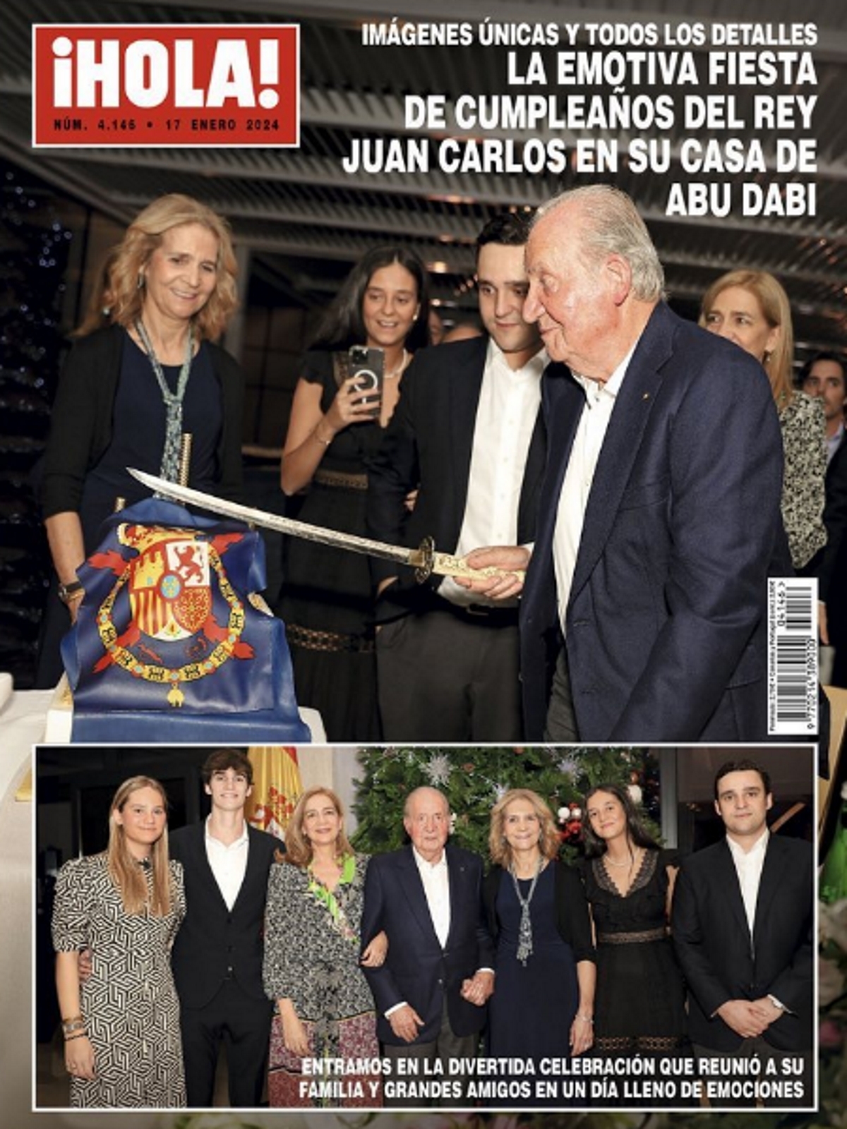 Las fotos del cumpleaos del Rey Juan Carlos: una tarta con su estandarte, discursos, una invitada no esperada...