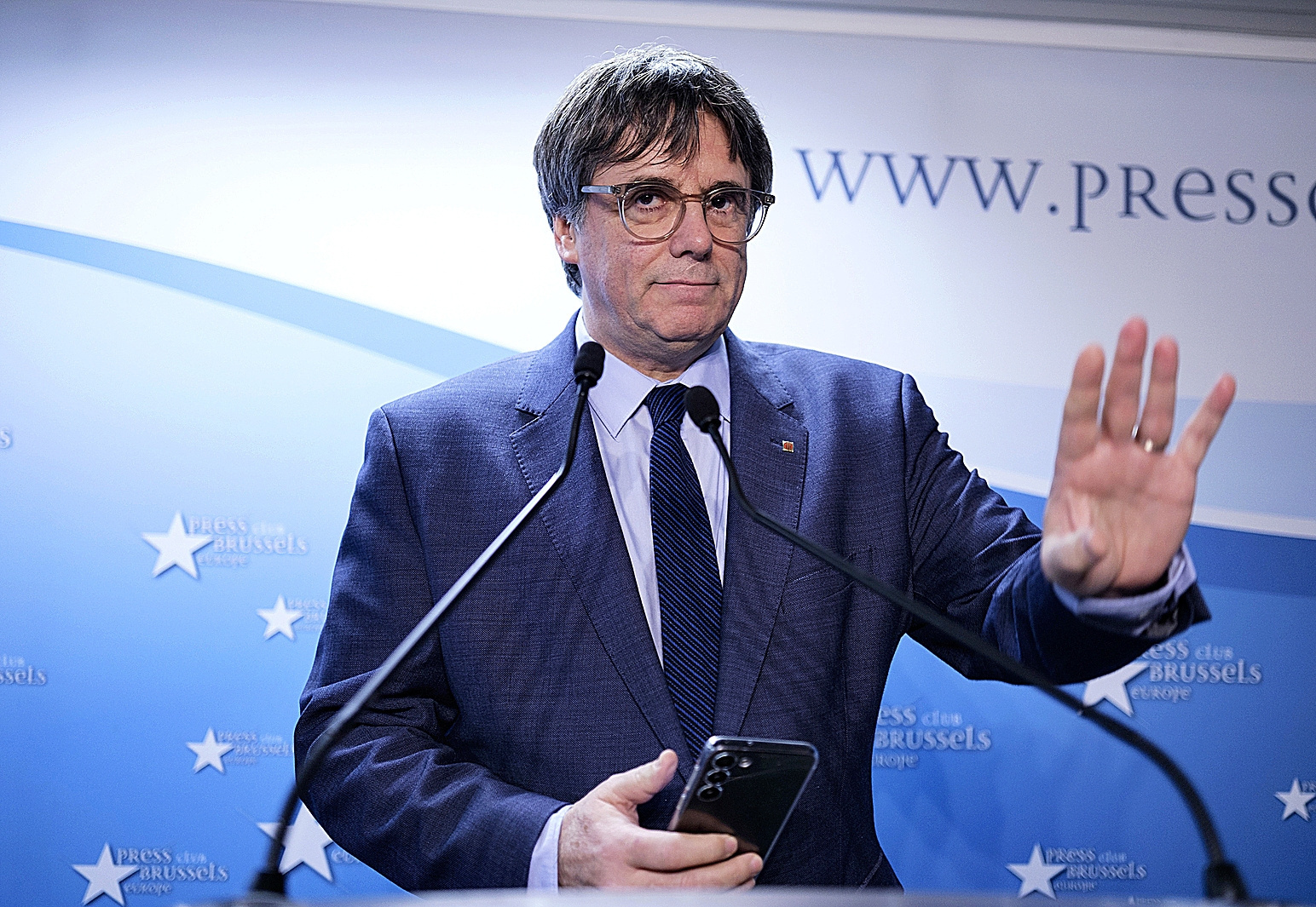 Puigdemont comparece en Bruselas el pasado 9 de noviembre, tras el pacto para investir a Pedro Snchez.
