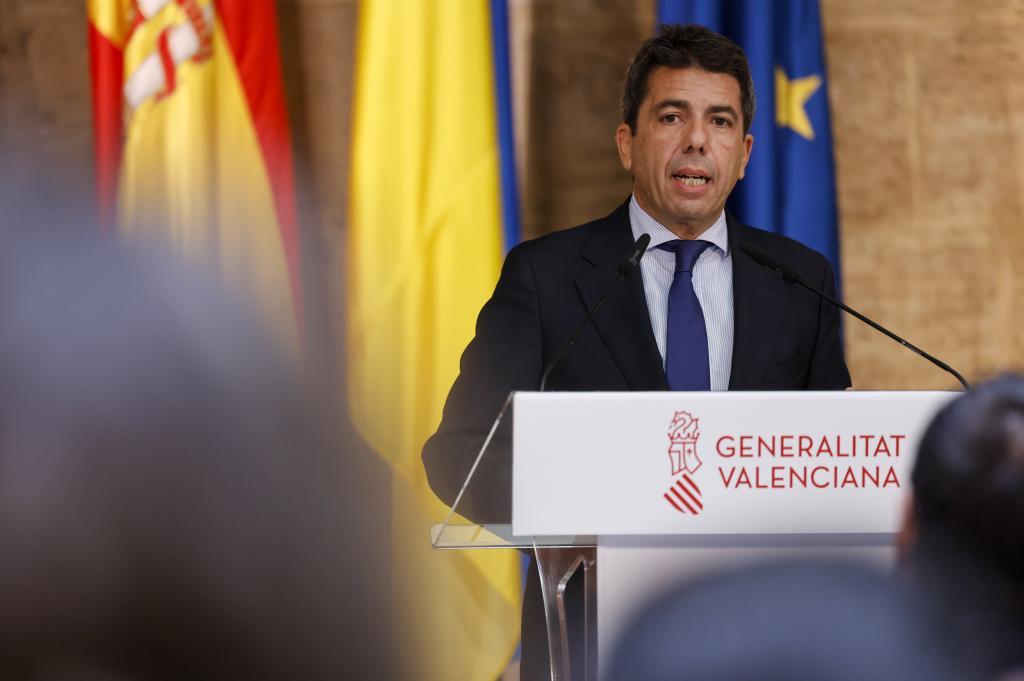 El presidente valenciano, Carlos Mazn, en rueda de prensa.