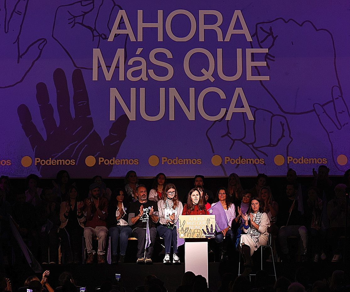 16 DE DICIEMBRE DE 2023. Belarra anuncia en un acto que Podemos se presentar a las europeas con Irene Montero de candidata.