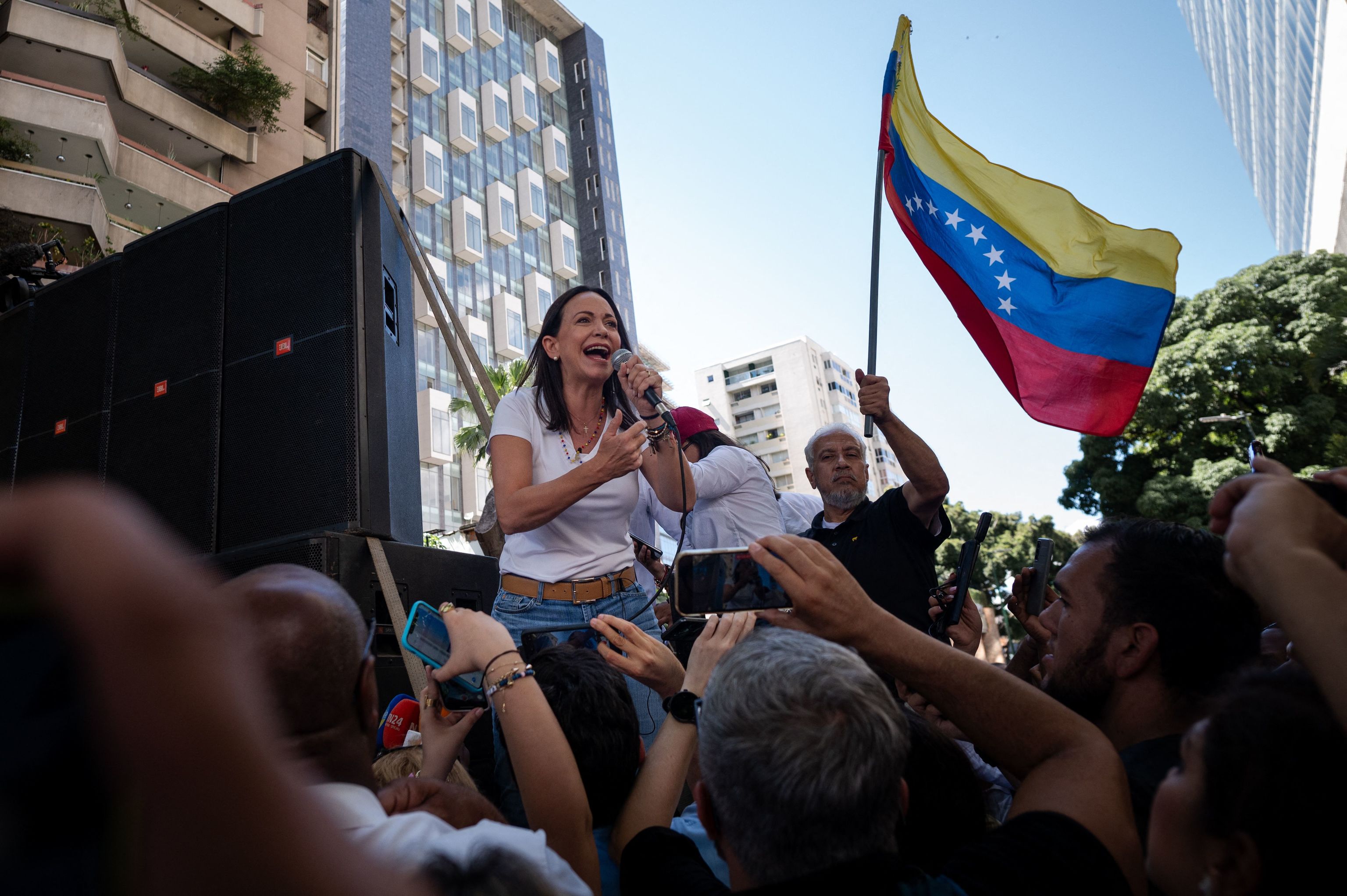 Mara Corina Machado, este martes, en Caracas.