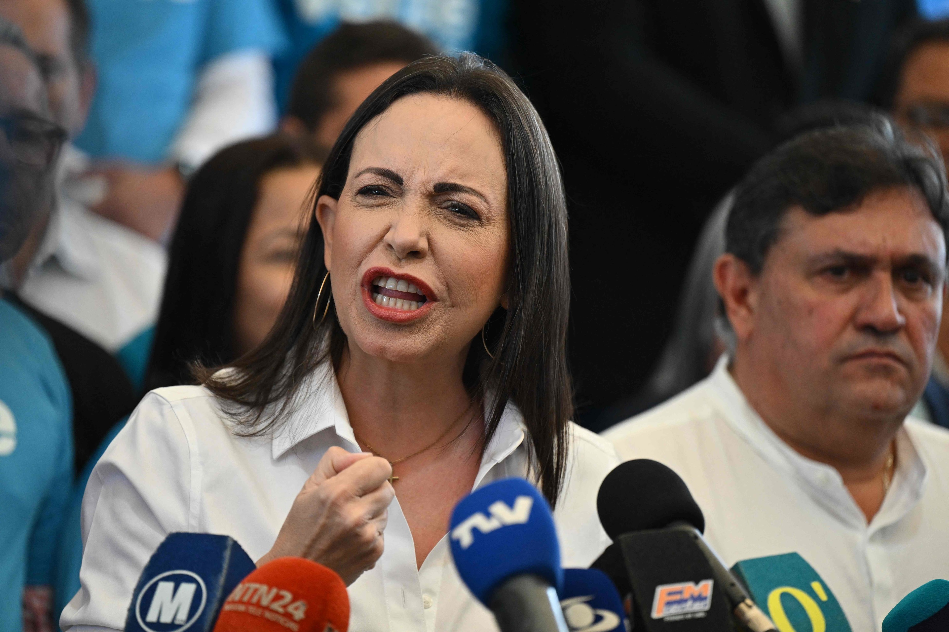 Mara Corina Machado, en una rueda de prensa en Caracas el pasado mes de diciembre.