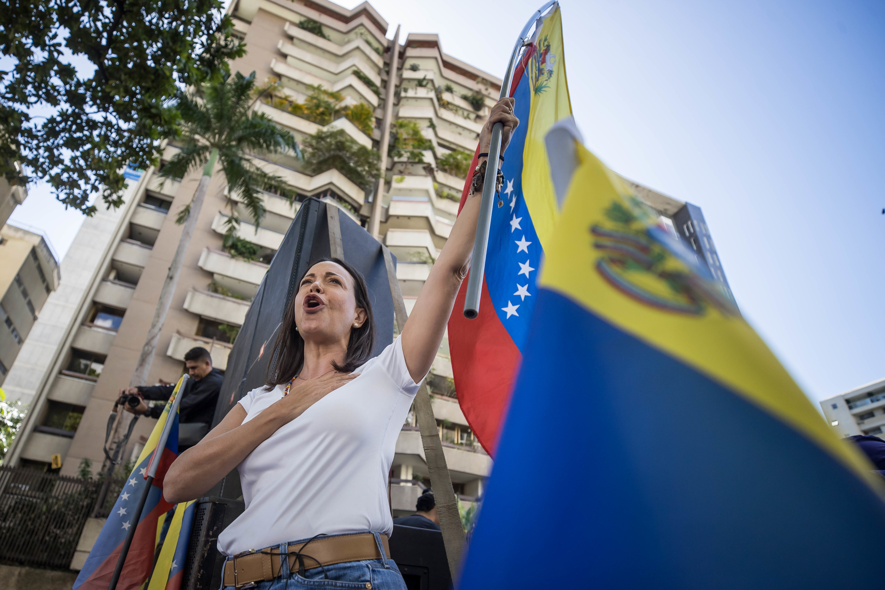 La opositora venezolana Mara Corina Machado, en Caracas.