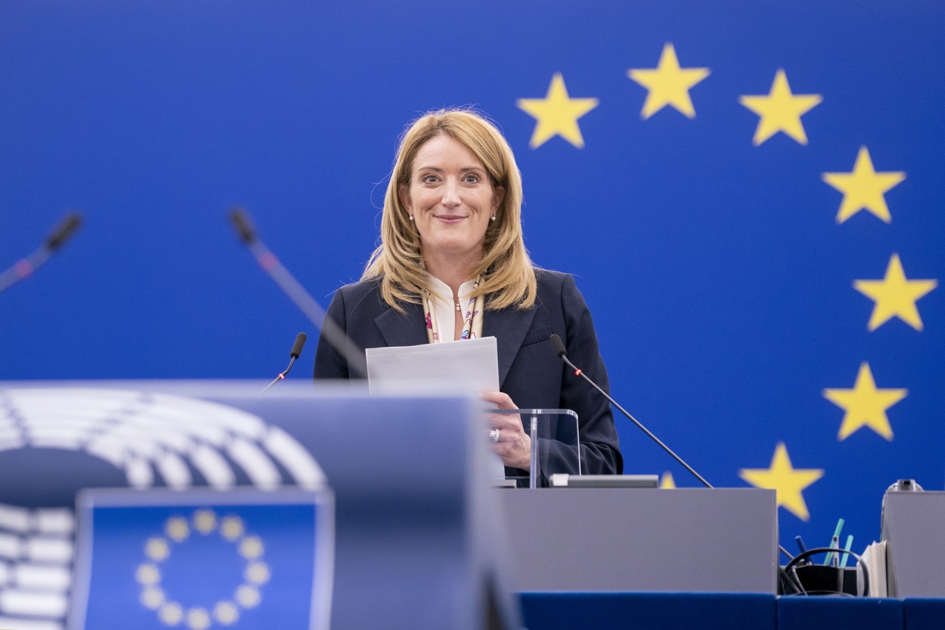 La presidenta del Parlamento Europeo, Roberta Metsola.