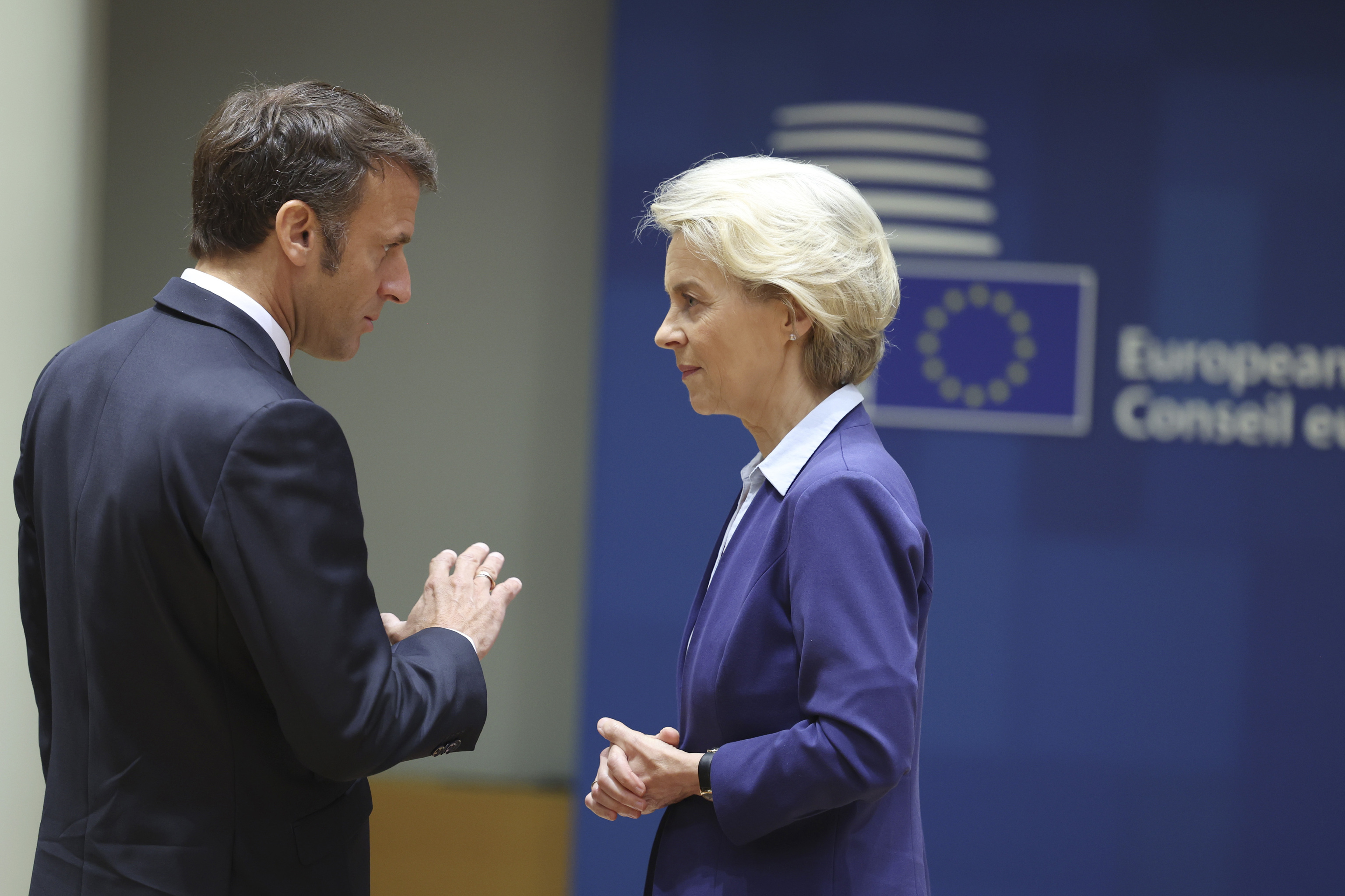 El presidente francs, Emmanuel Macron. y la presidenta de la Comisin Europea, Ursula Von der Leyen.