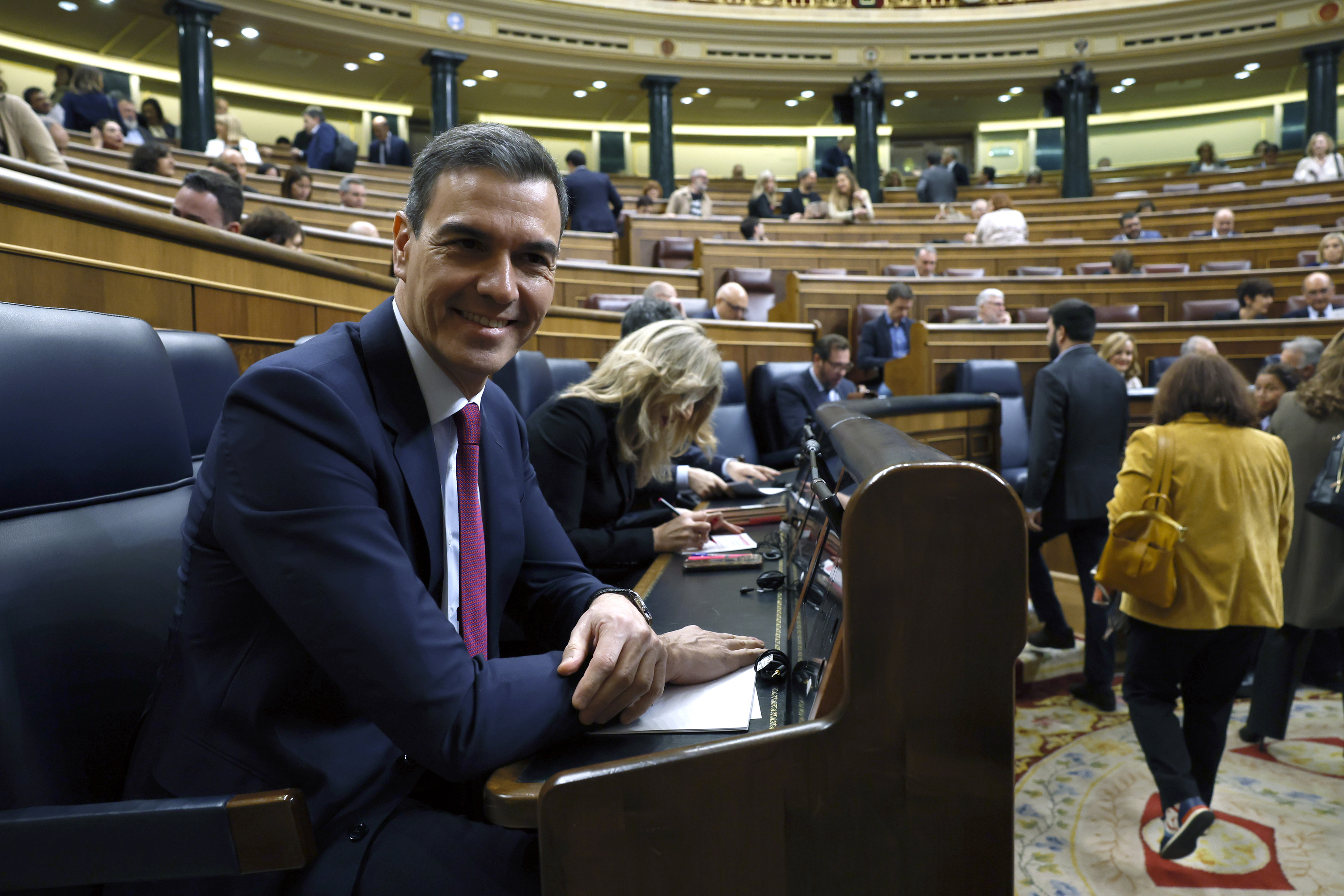 El presidente Pedro Sánchea, ayer miércoles en el Congreso de los Diputados.