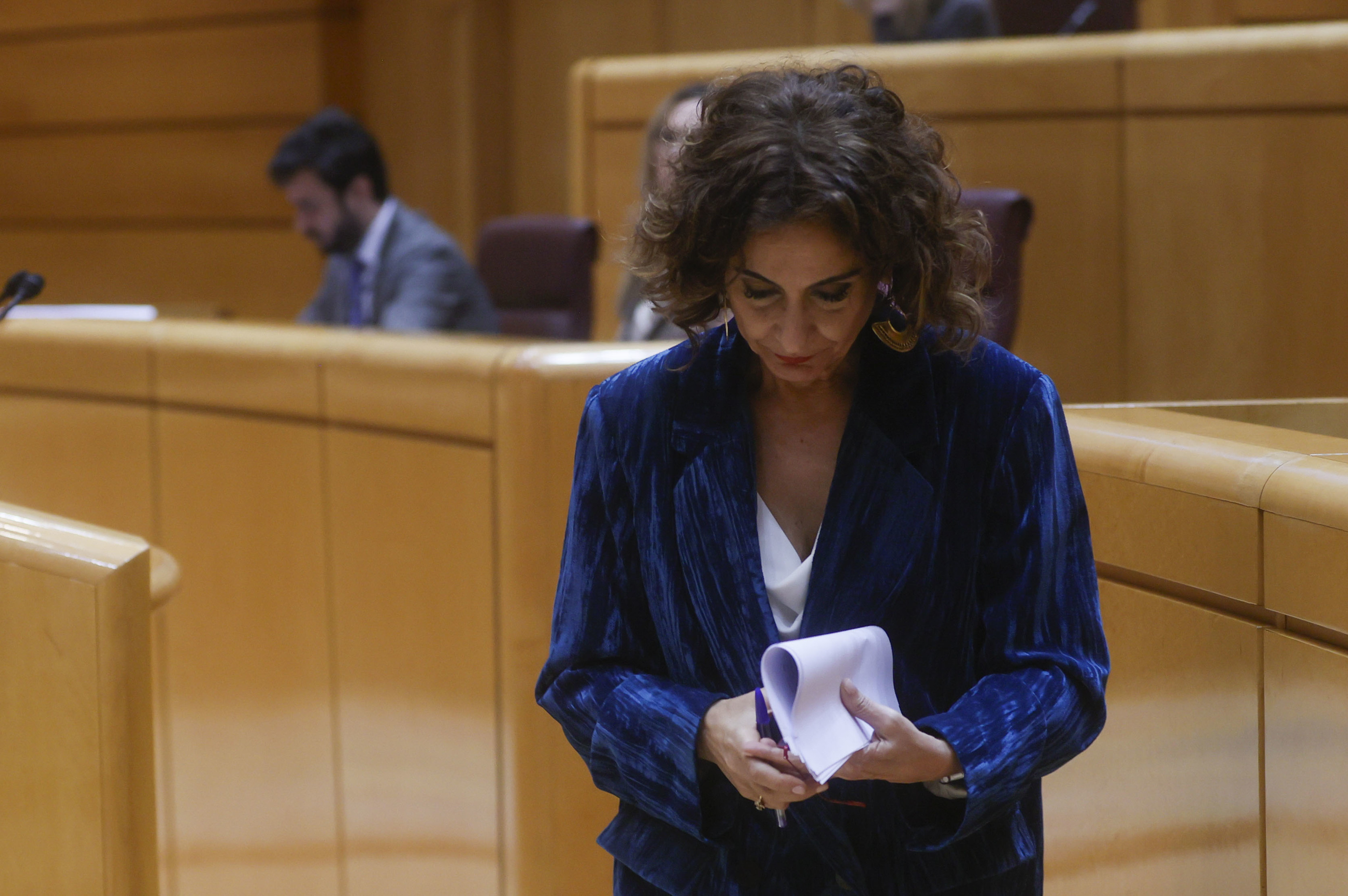 La vicepresidenta primera del Gobierno, María Jesús Montero, el pasado martes en el Senado