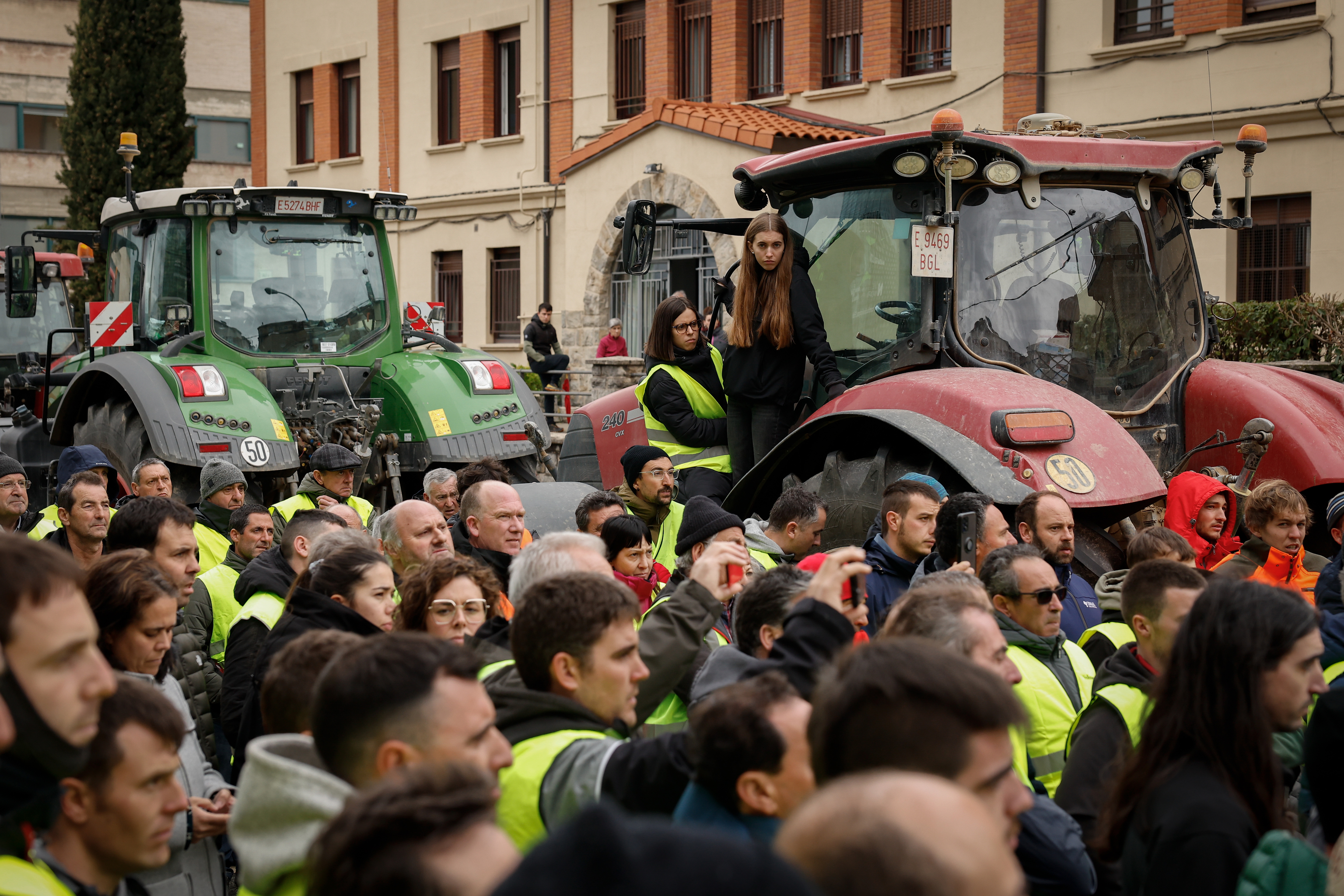 Concentración de agricultores en Pamplona.