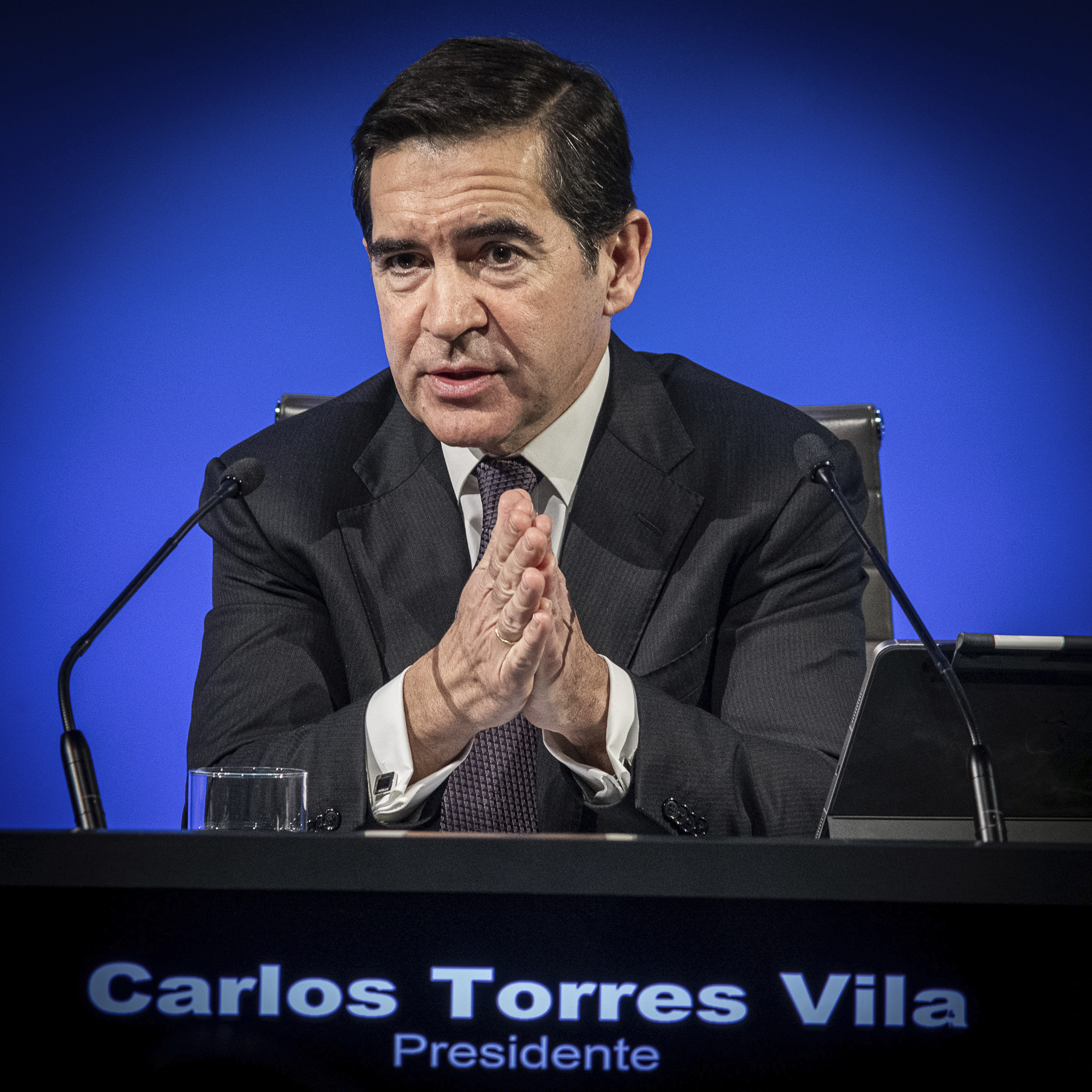 Carlos Torres, presidente de BBVA, en la presentación de resultados.
