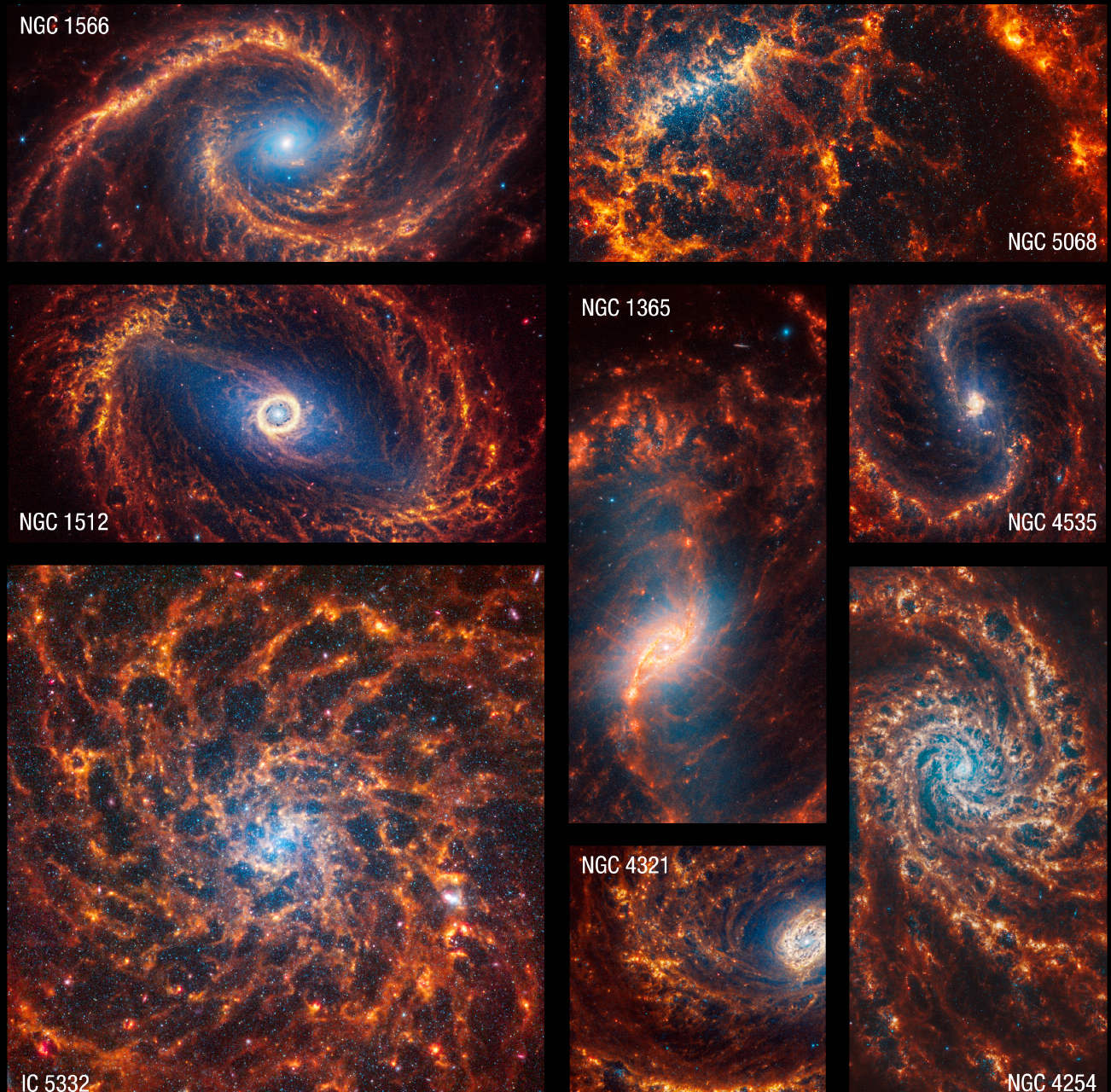 Algunas de las galaxias observadas por el Webb.