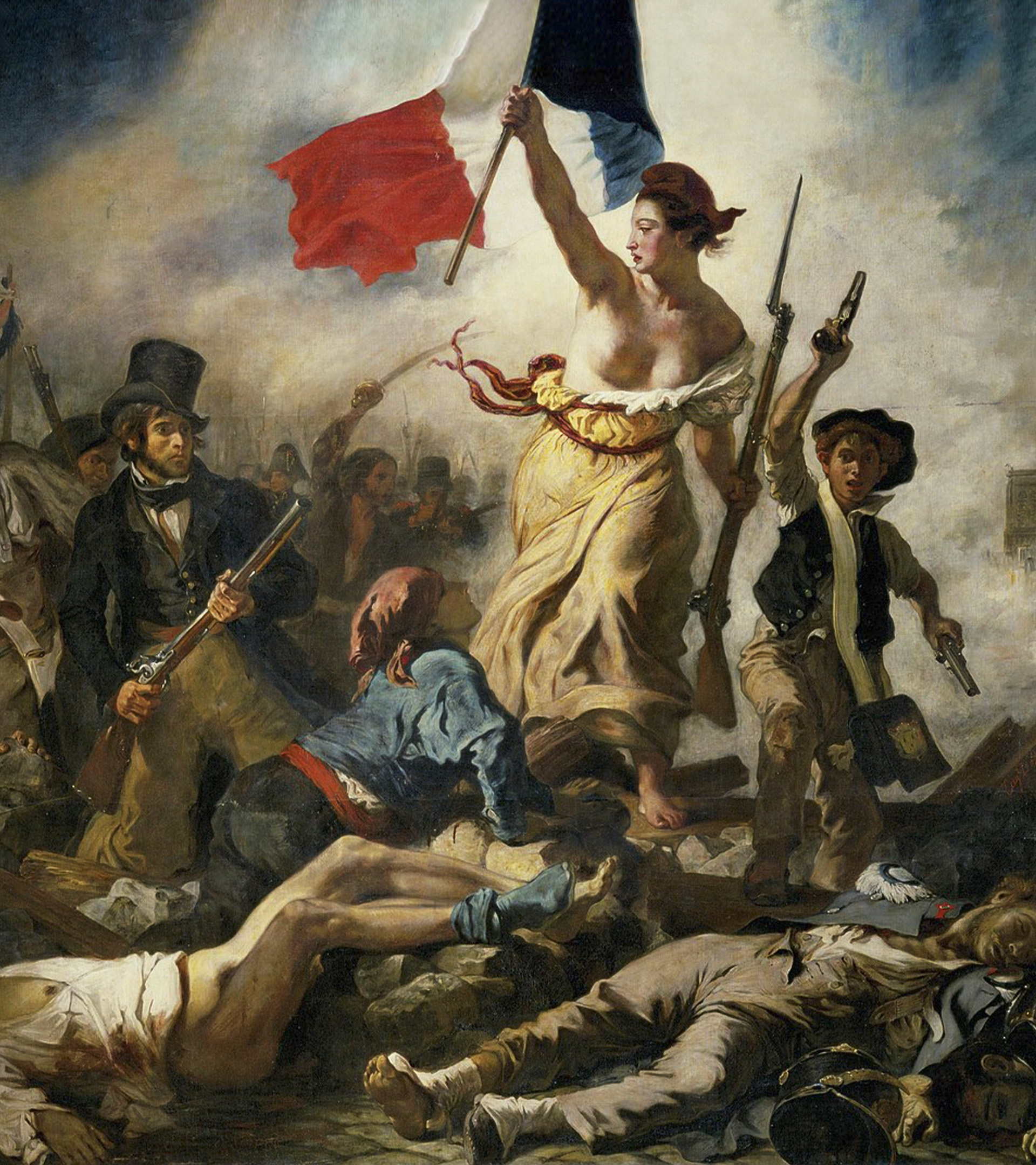 'La libertad guiando al pueblo' (1830), cuadro de Eugne Delacroix en el que una mujer representa la repblica francesa.