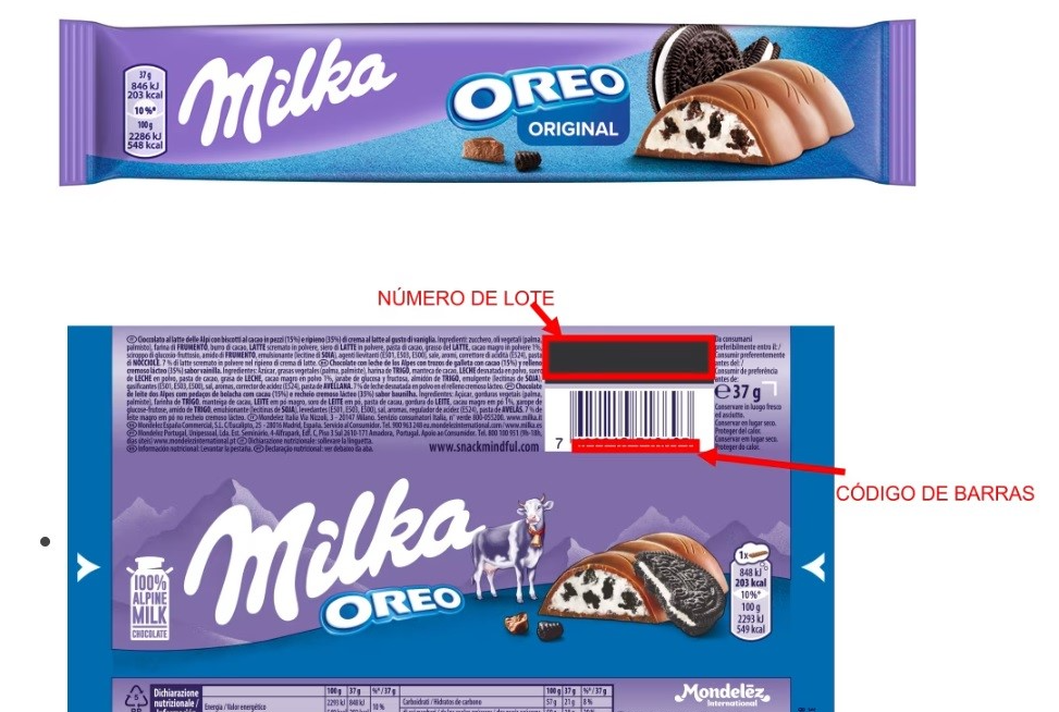 Alerta por la posible presencia de fragmentos de plástico en barritas de chocolate de Milka