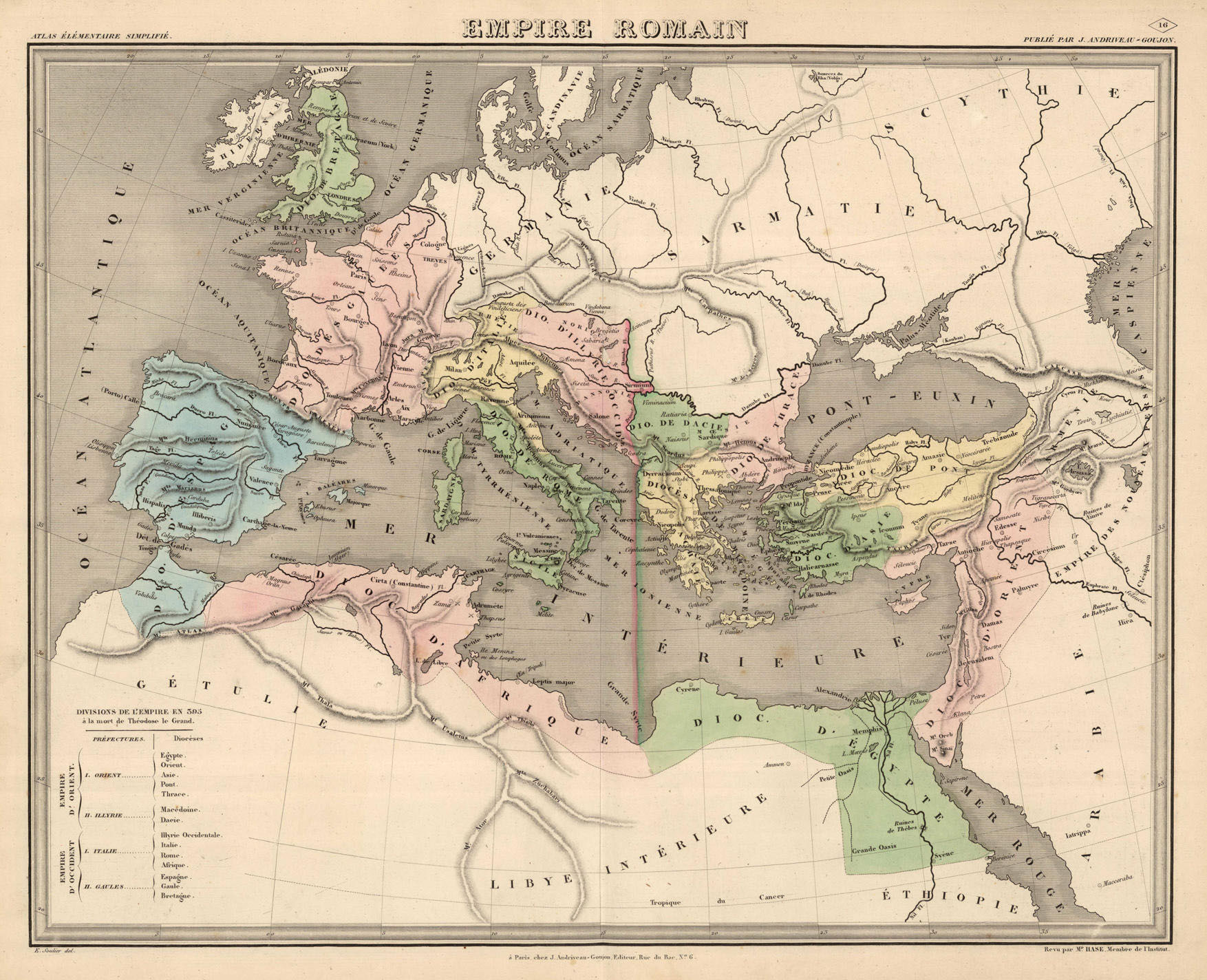 Un mapa del Imperio Romano de 1868.