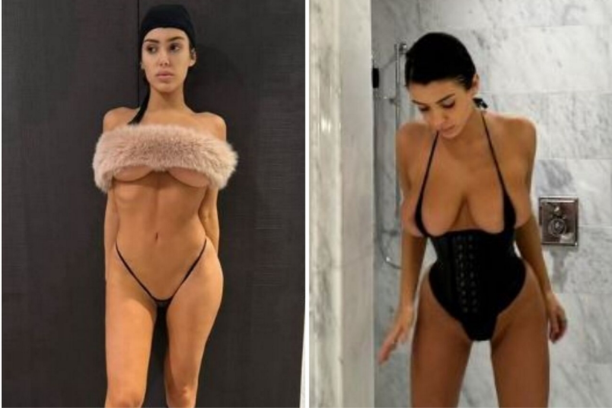 Bianca Censori, en unas fotos que compartió Kanye West en Instagram y que después borró.