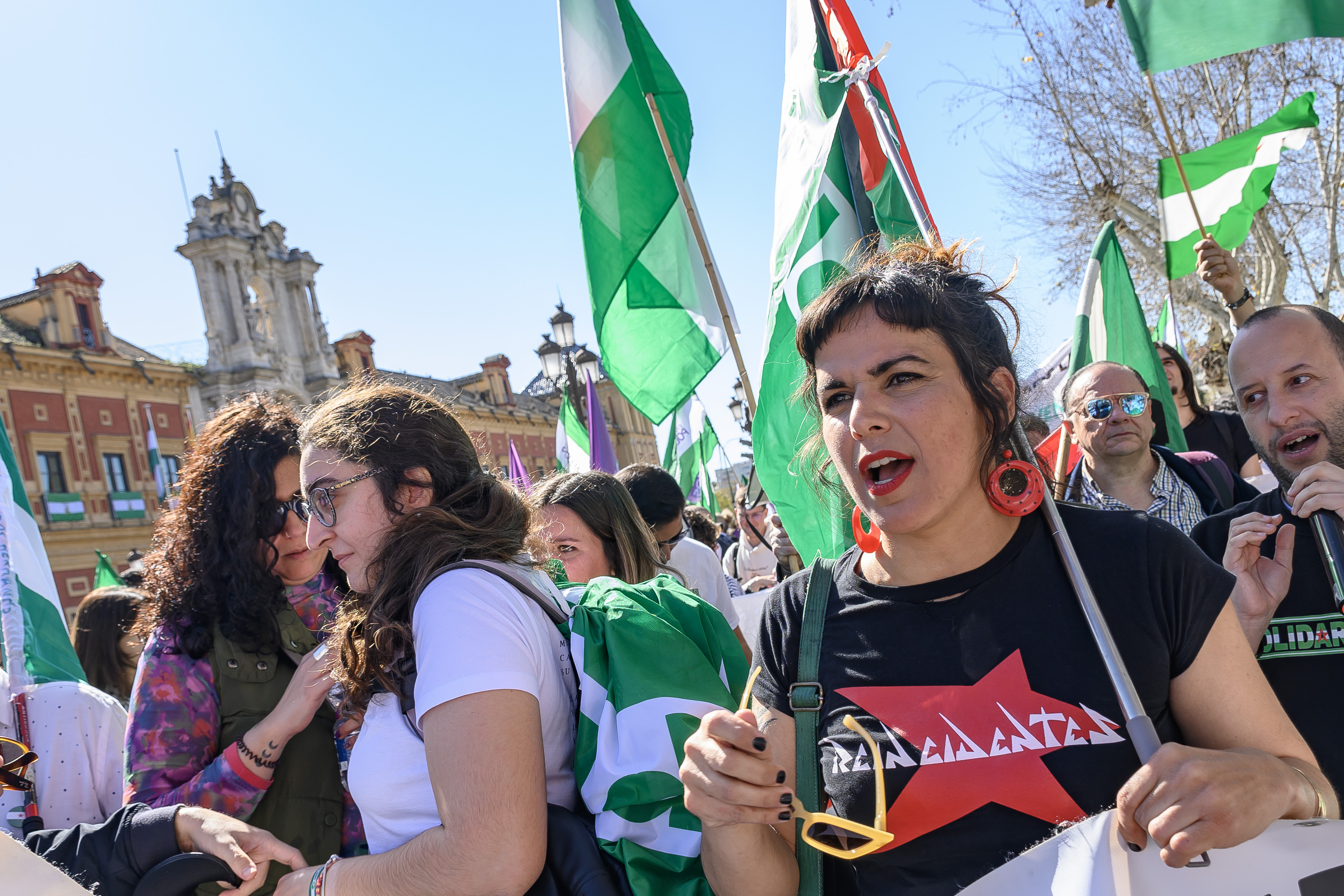 Teresa Rodrguez, durante la manifestacin celebrada el pasado 28 de febrero por el Da de Andaluca.
