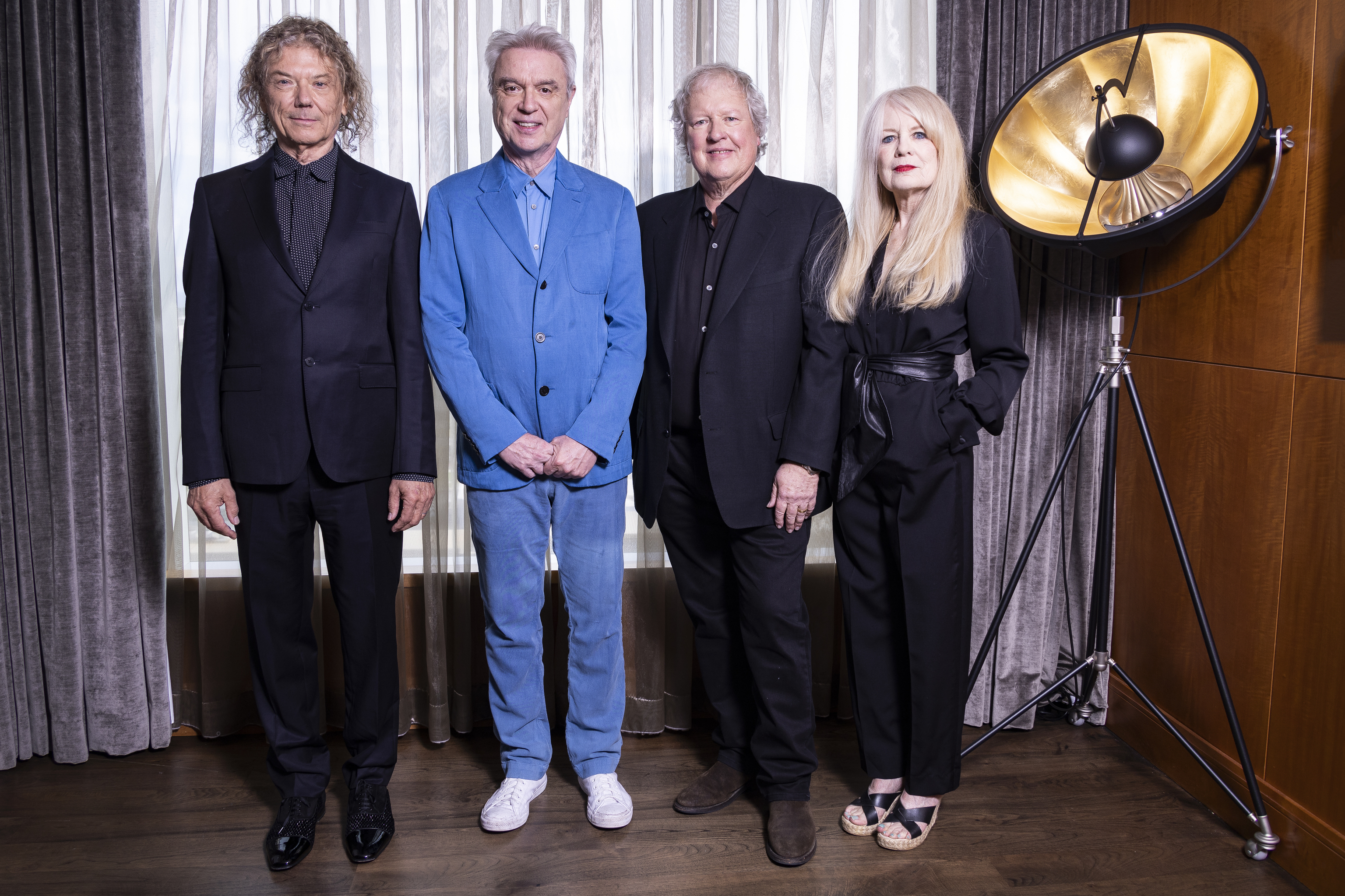 De izquierda a derecha, Jerry Harrison, David Byrne, Chris Frantz y Tina Weymouth, durante su reunin en el Festival de Toronto, en septiembre