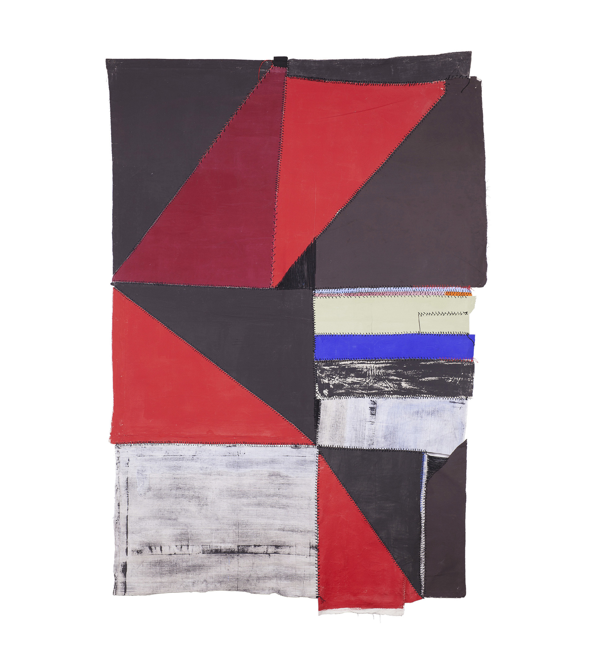 'Rojo y negro en diagonal' (2019) de Teresa Lanceta, una de las obras en su exposicin en el Meadows de Dallas.