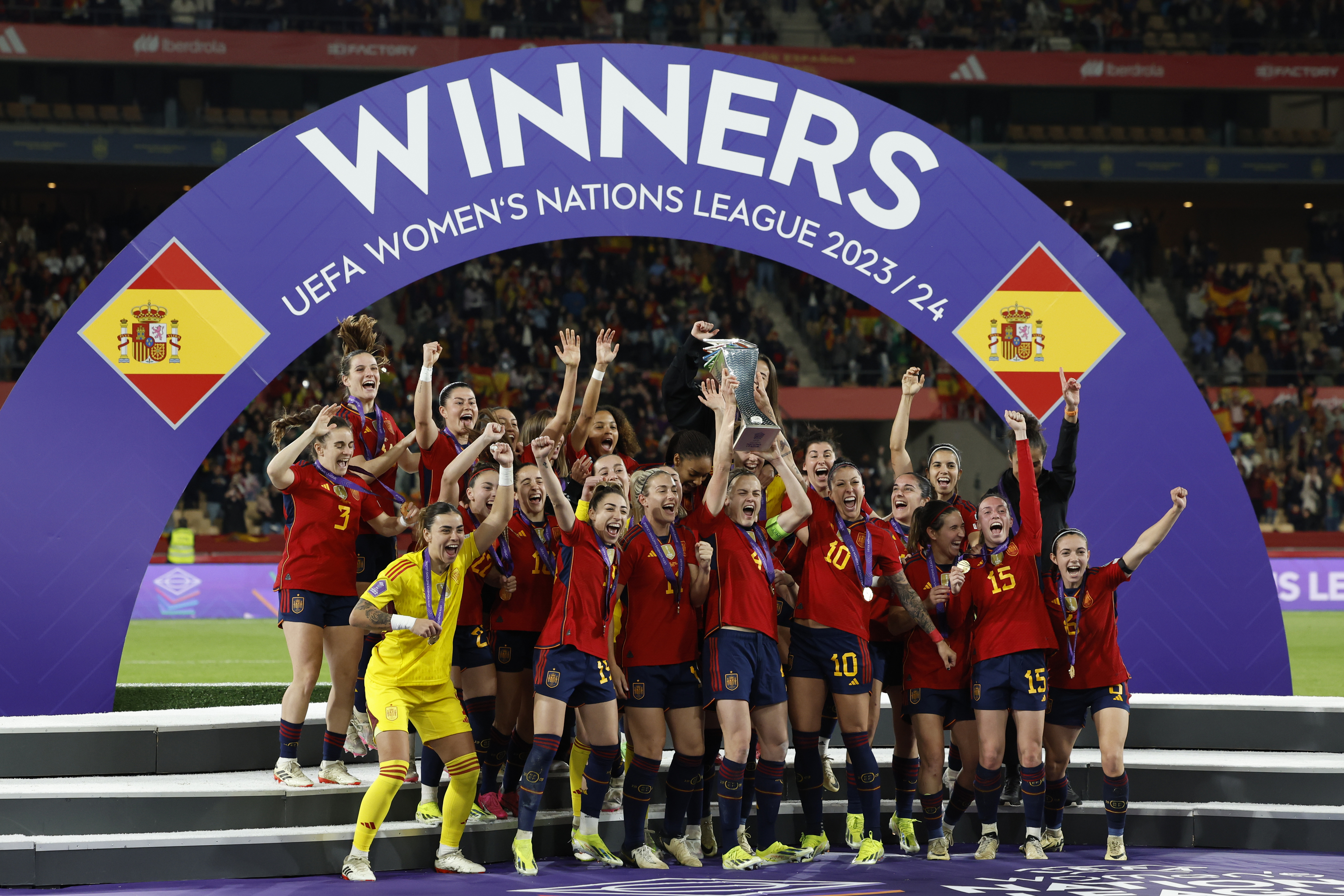 Espaa celebra su victoria en la Nations League.