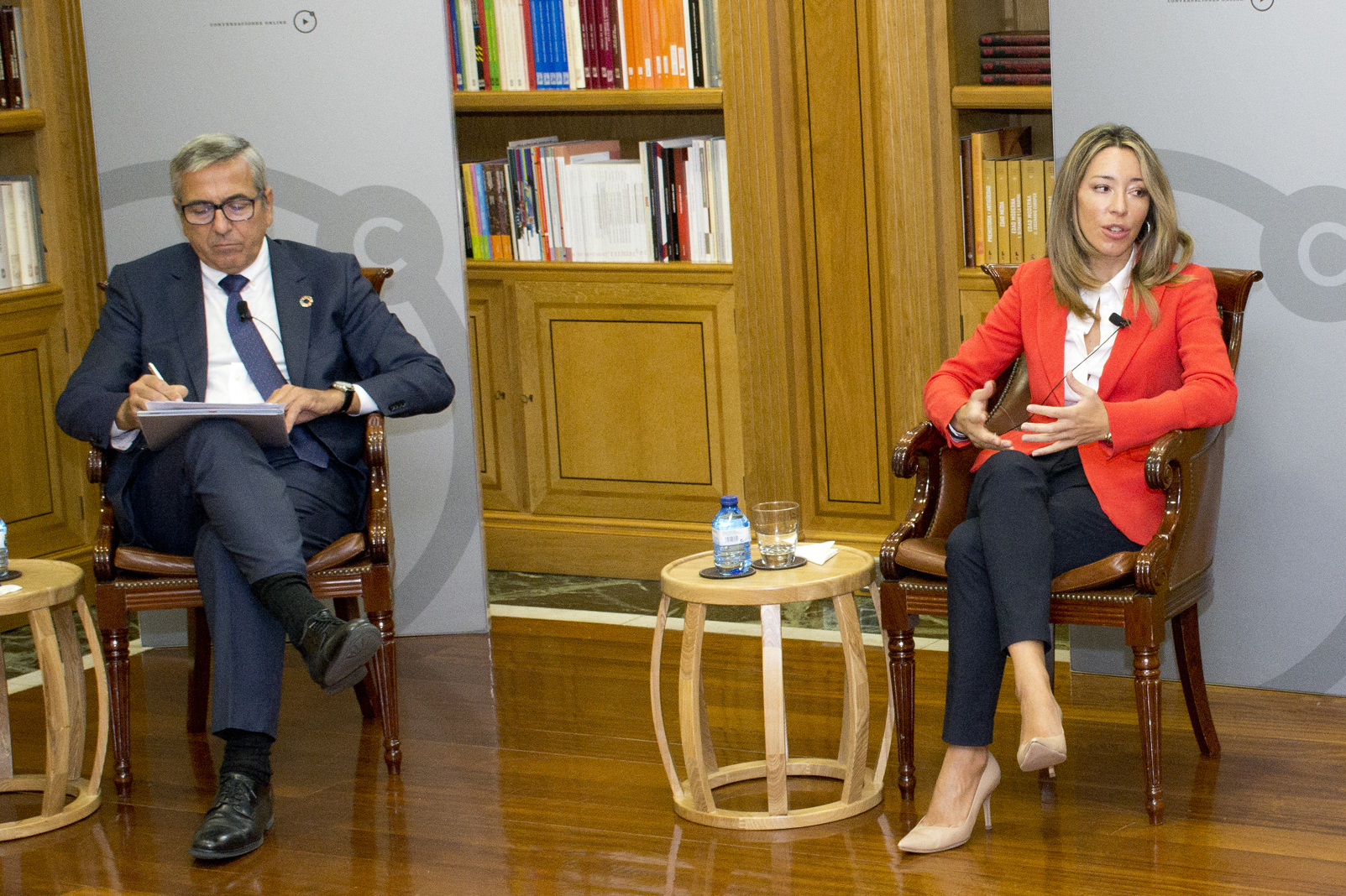 El presidente del ICO, Jos Carlos Garca de Quevedo, y la secretaria de Estado de Comercio, Xiana Mndez