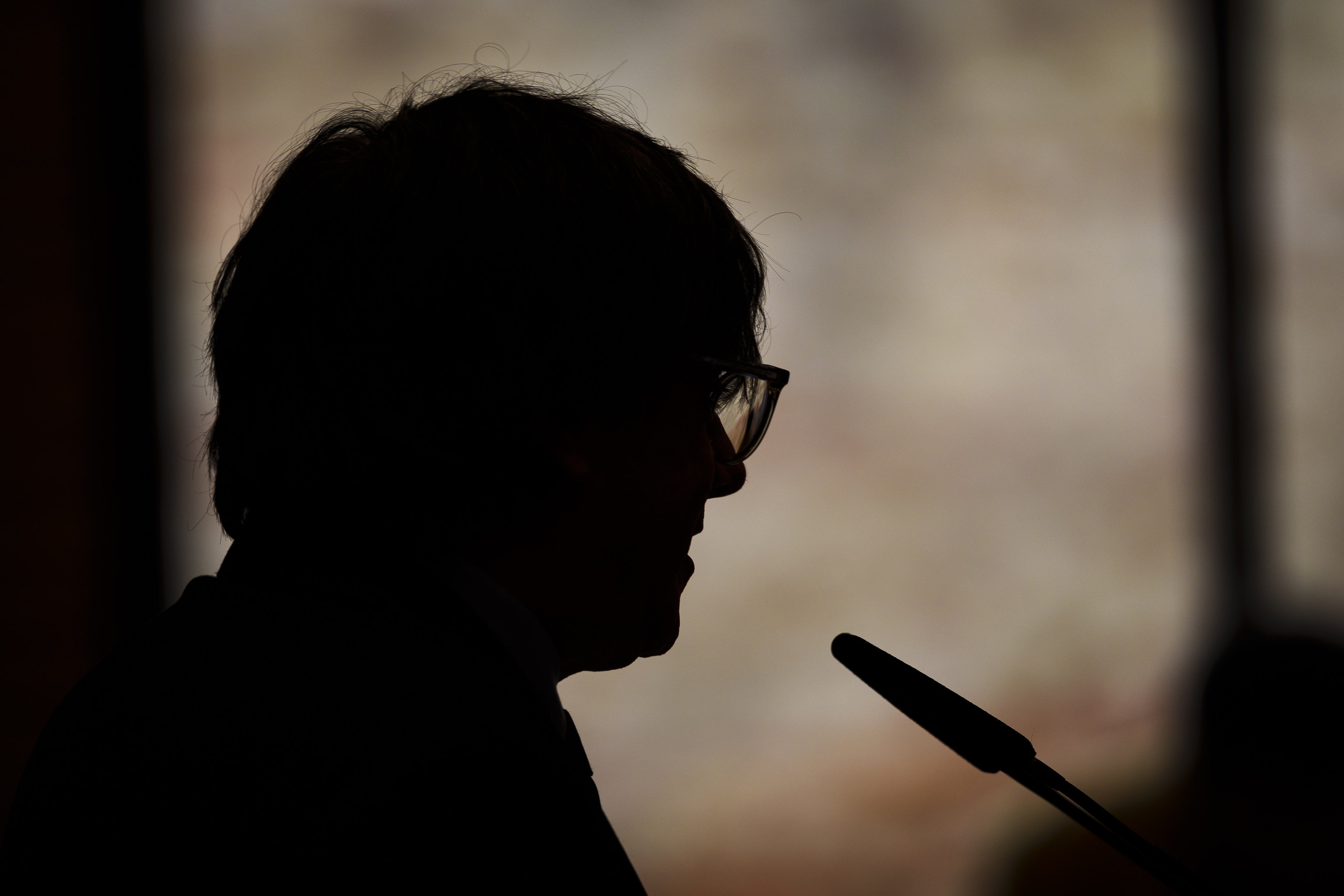 El expresident de la Generalitat Carles Puigdemont durante un acto poltico del Consejo por la Republica, este sbado en Latour-Bas-Elne (Francia)