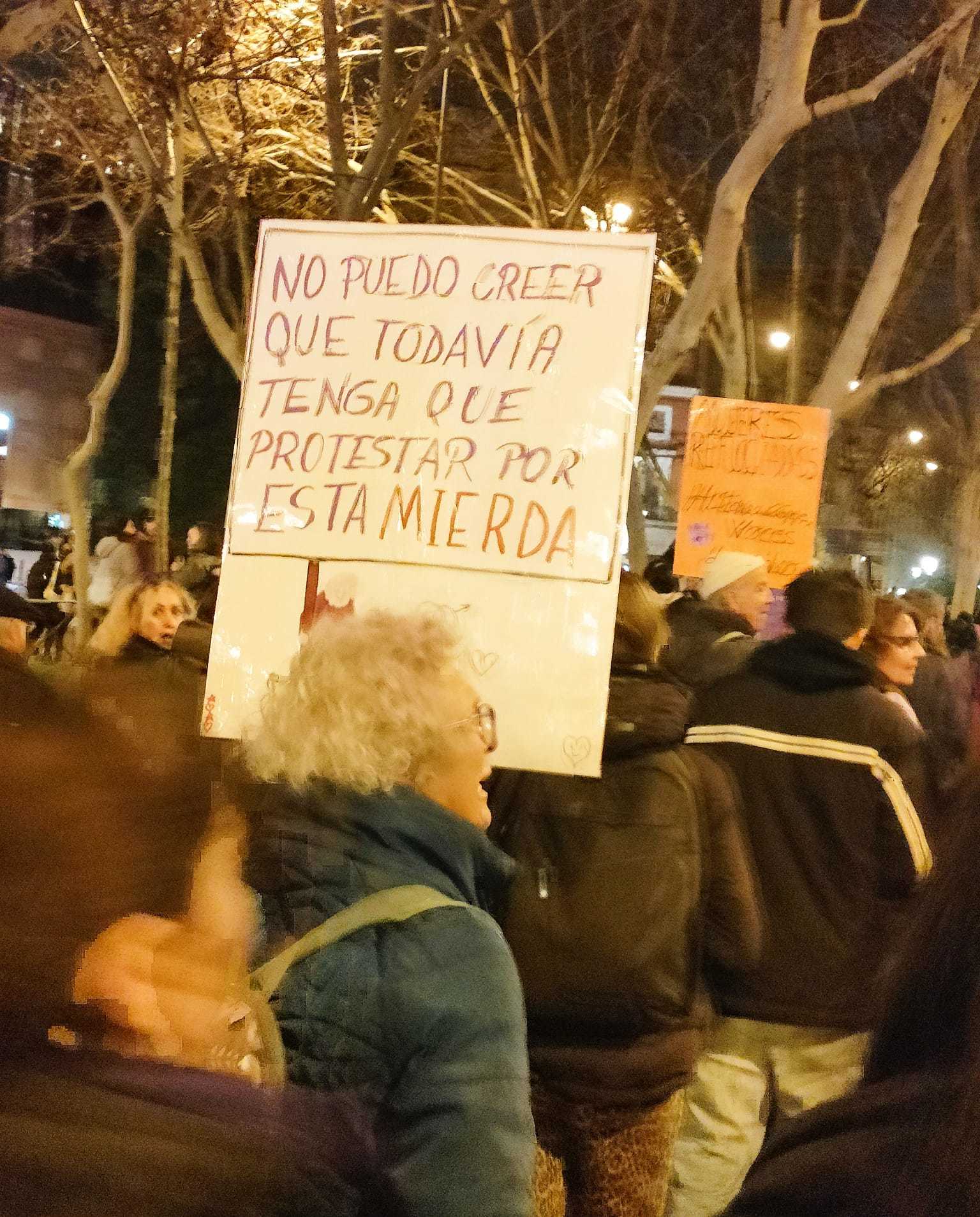 Una de las pancartas de la manifestación oficial.| LUIS FERNANDO LÓPEZ