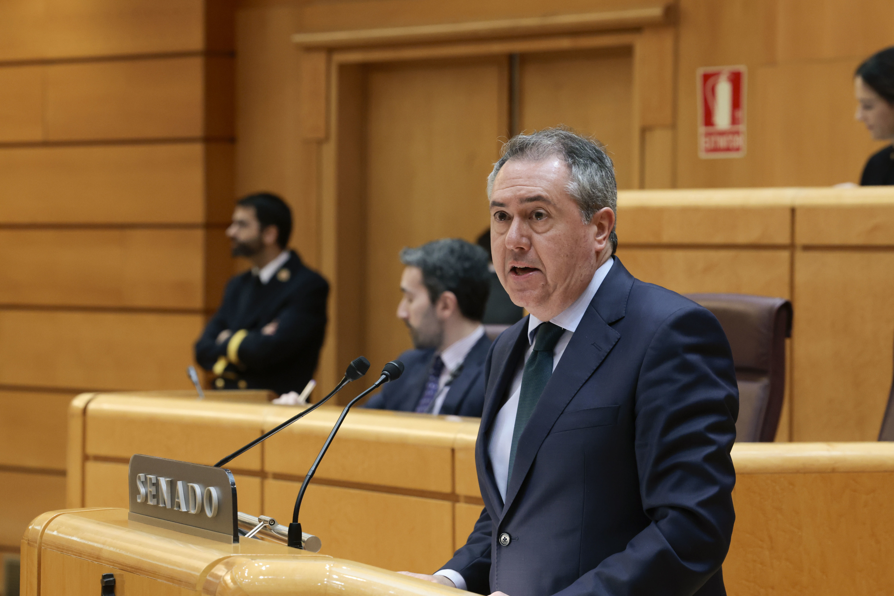 El senador del PSOE Juan Espadas, durante su intervencin, este martes.