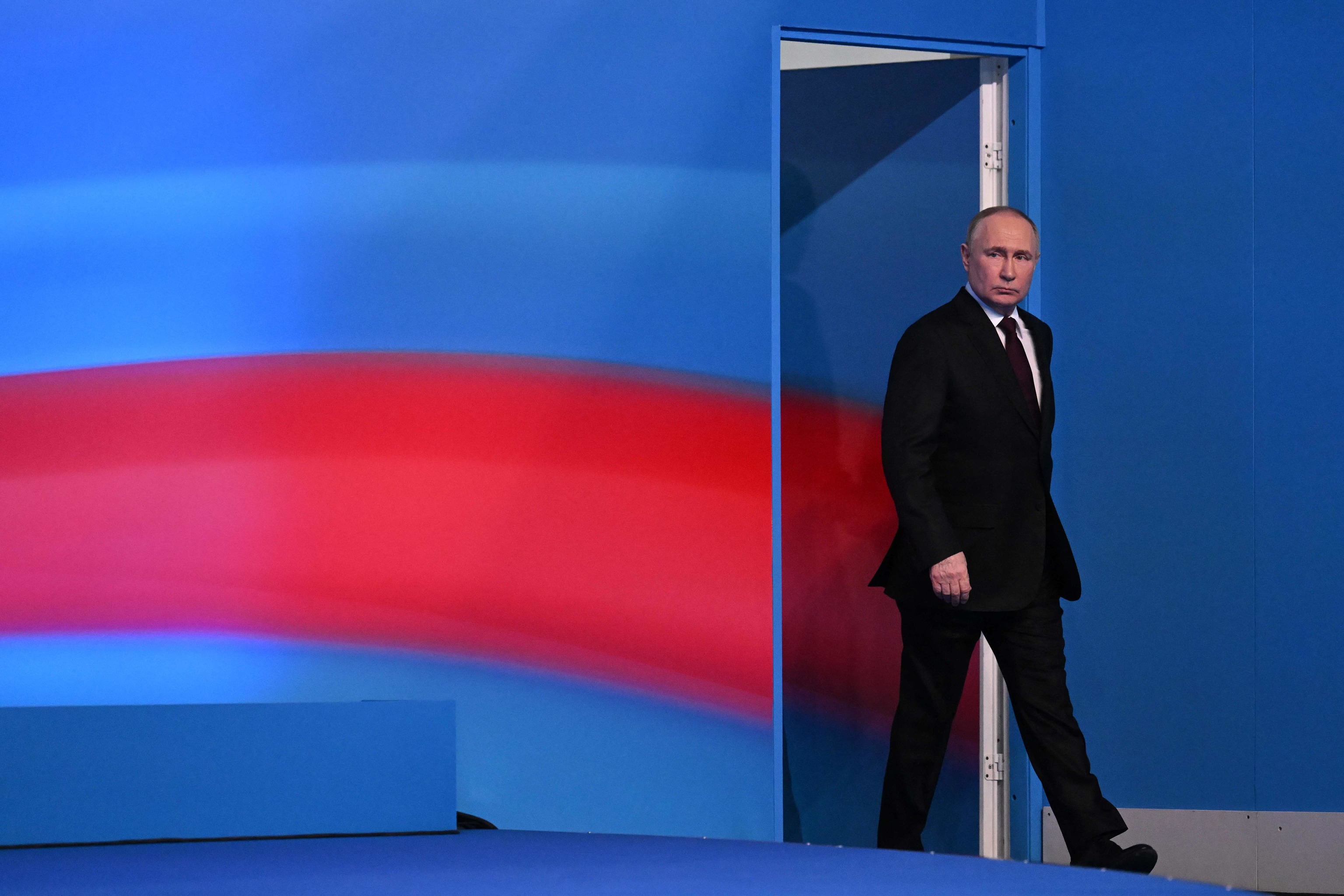 Vladimir Putin, comparece tras proclamarse vencedor de las elecciones.