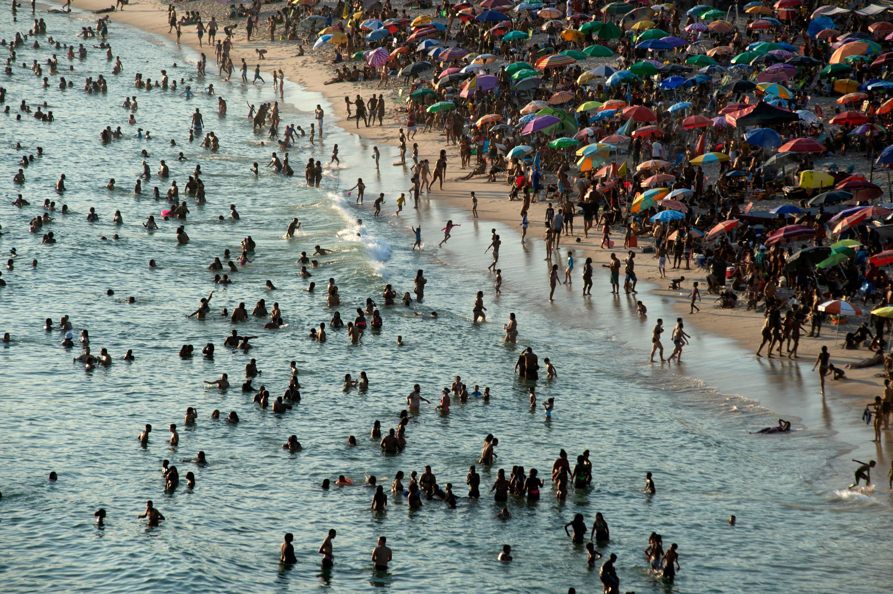 Vista area de la playa de Recreio dos Bandeirante, en Ro de Janeiro.