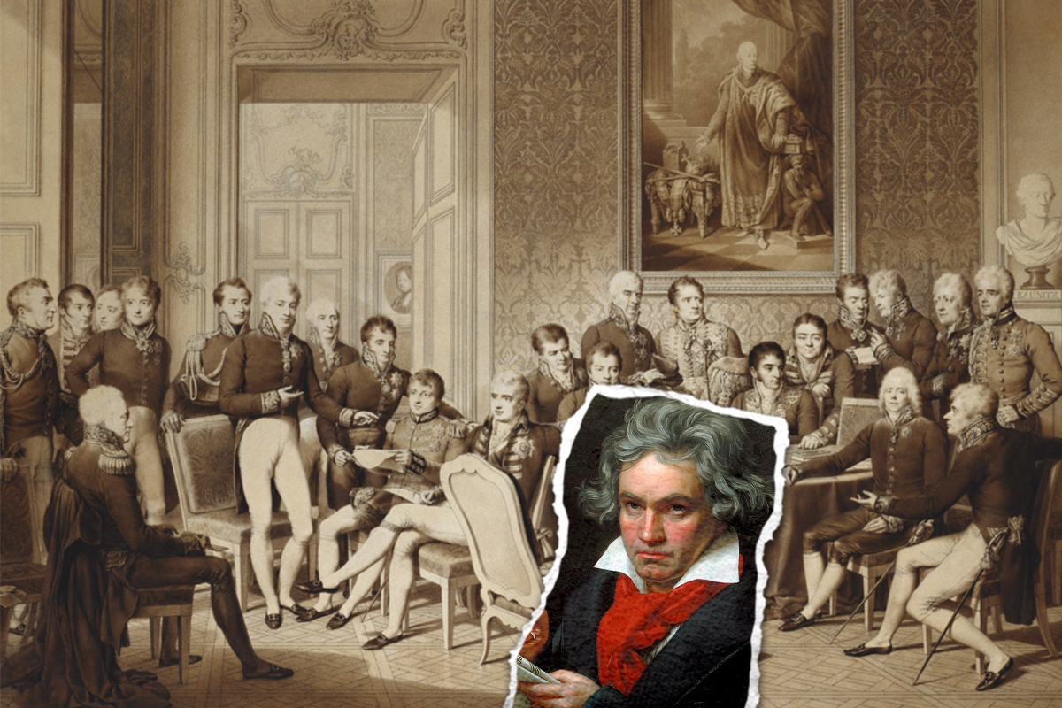Grabado a partir del cuadro del pintor franc�s Jean-Baptiste Isabey, quien retrat� a los asistentes al Congreso de Viena en 1814.