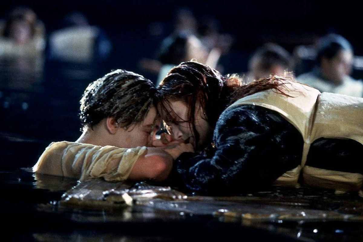 La escena final de Titanic.