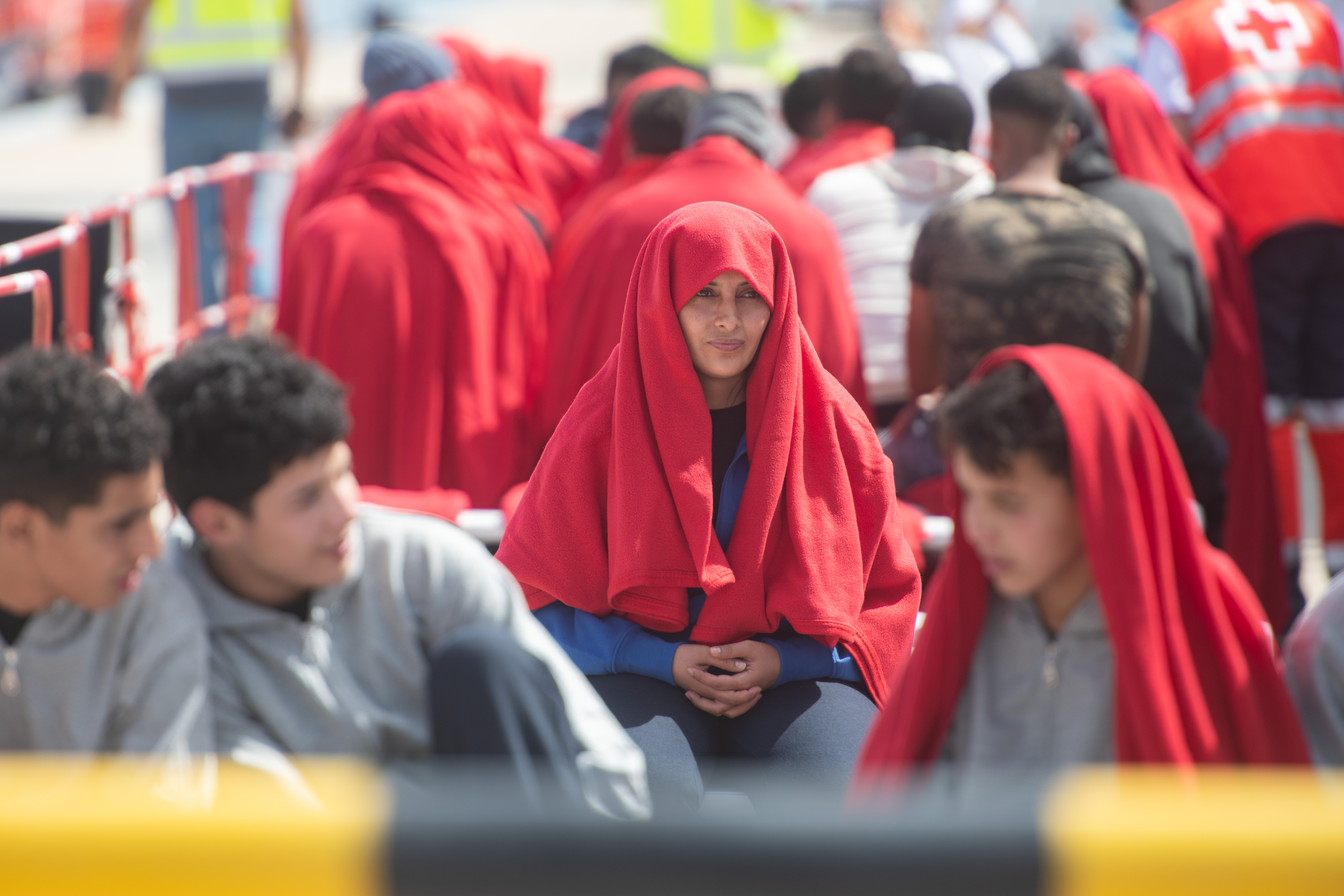 Inmigrantes rescatados en las costas de Fuerteventura.