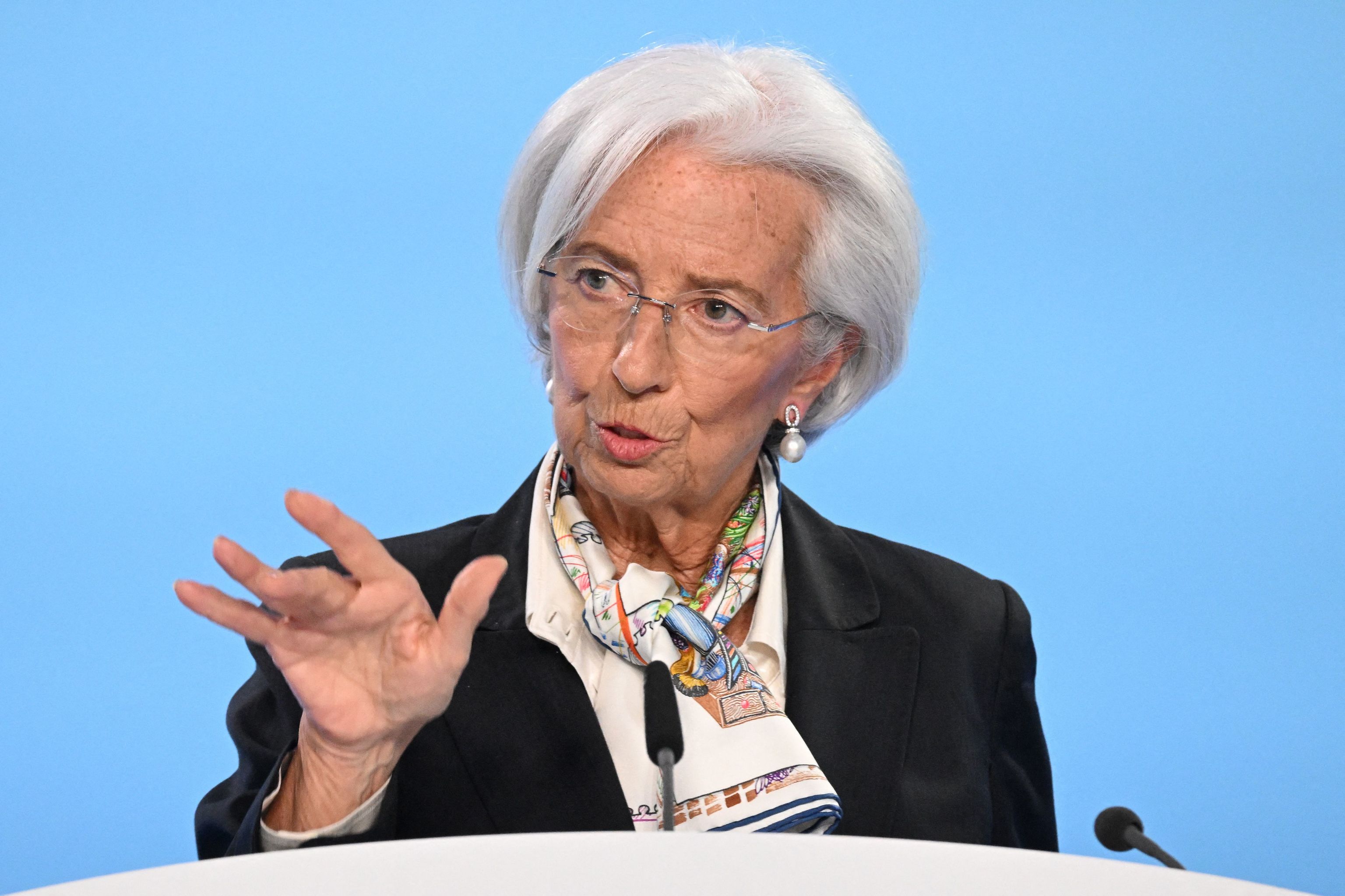 La presidenta del Banco Central Europeo (BCE), Christine Lagarde, durante su comparecencia del 7 de marzo.