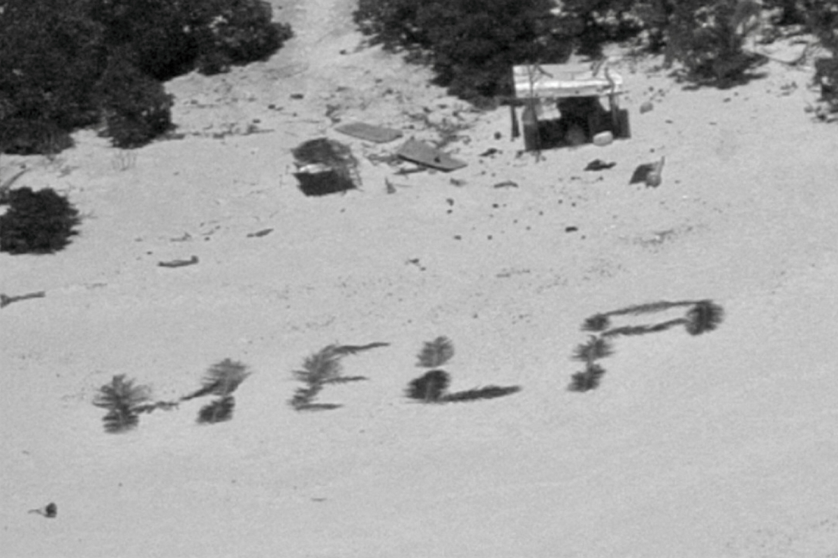 El mensaje gigantesco de «socorro» que salvó a unos náufragos en una isla remota del Pacífico