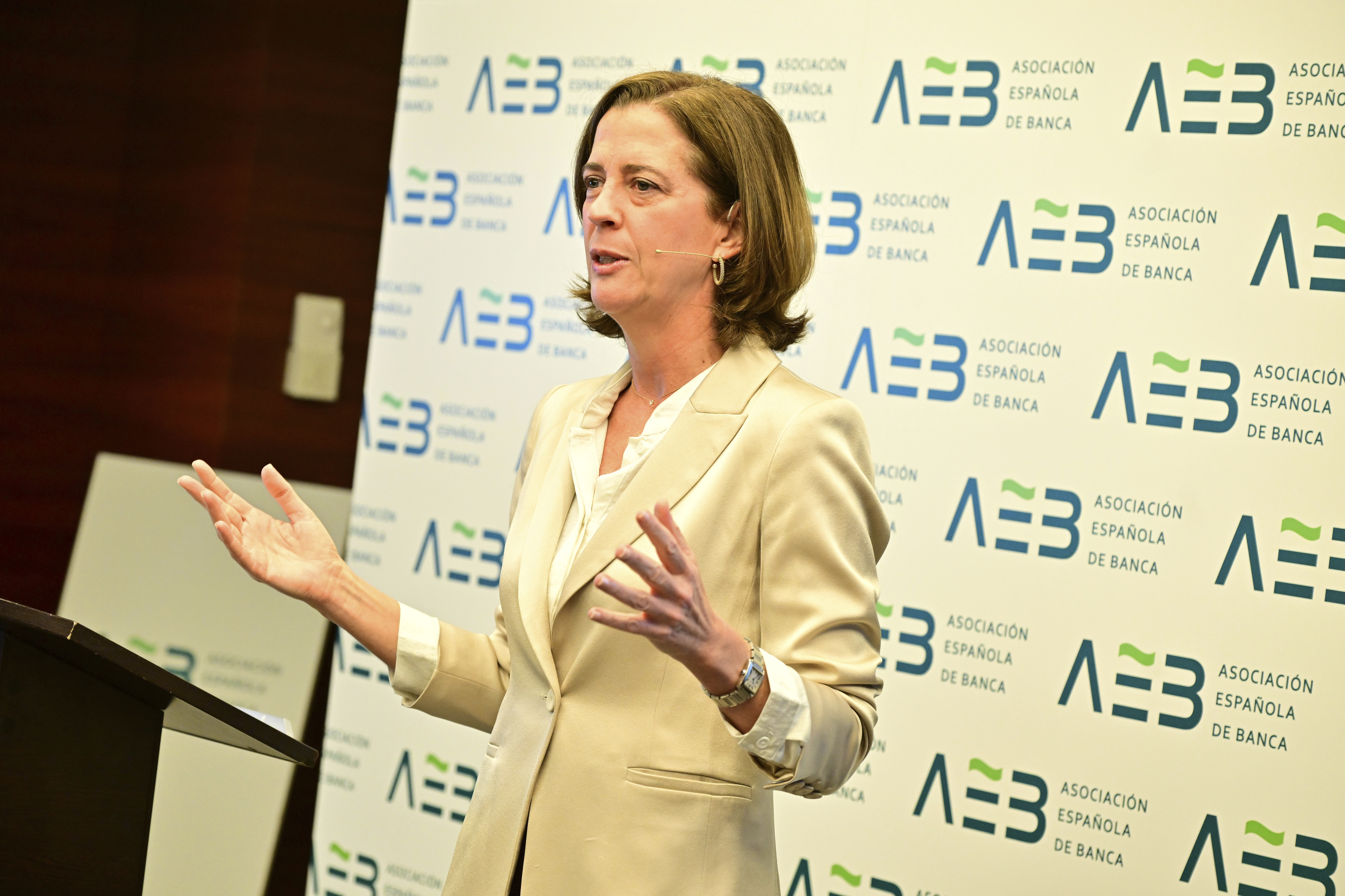 Alejandra Kindeln, presidenta de la AEB, este viernes en Madrid.
