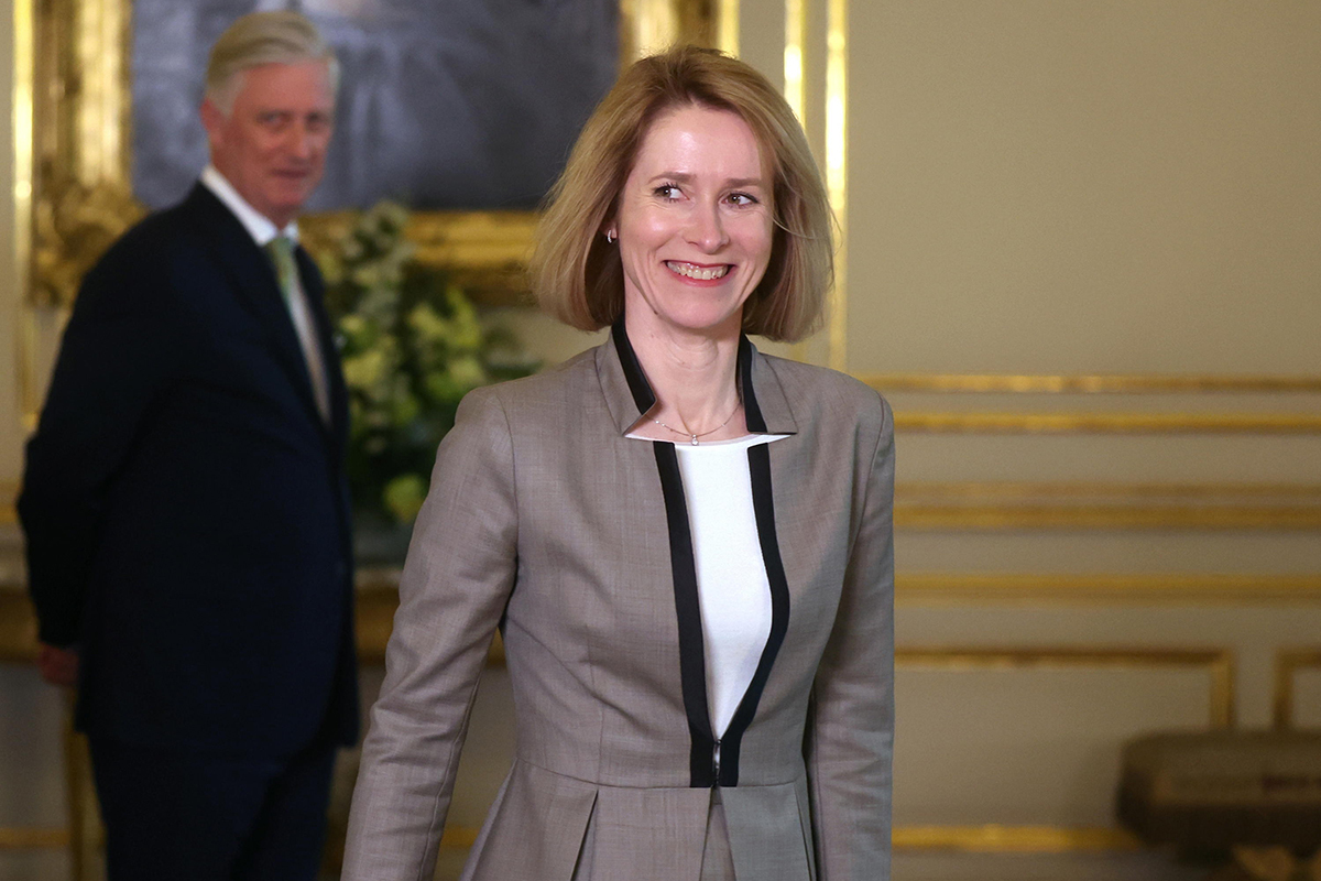 La primera ministra de Estonia, Kaja Kallas, el mircoles en Bruselas.