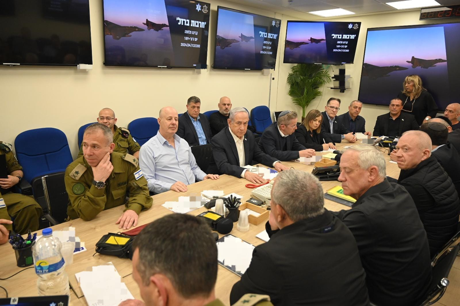 El gabinete de guerra de Israel tras el ataque de Irn.