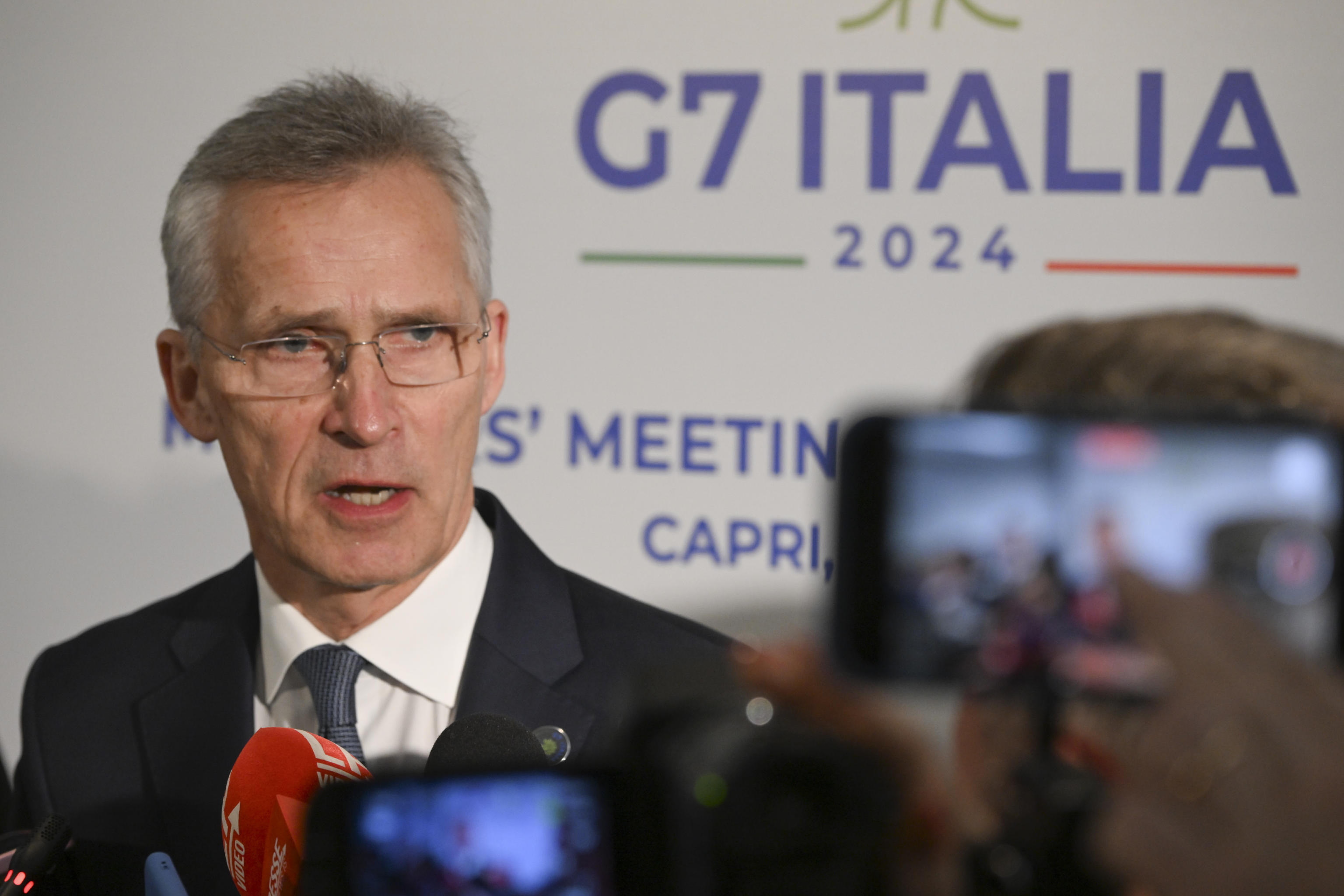 El secretario general de la OTAN, Jens Stoltenberg, el jueves en la reunin del G-7 en Capri.