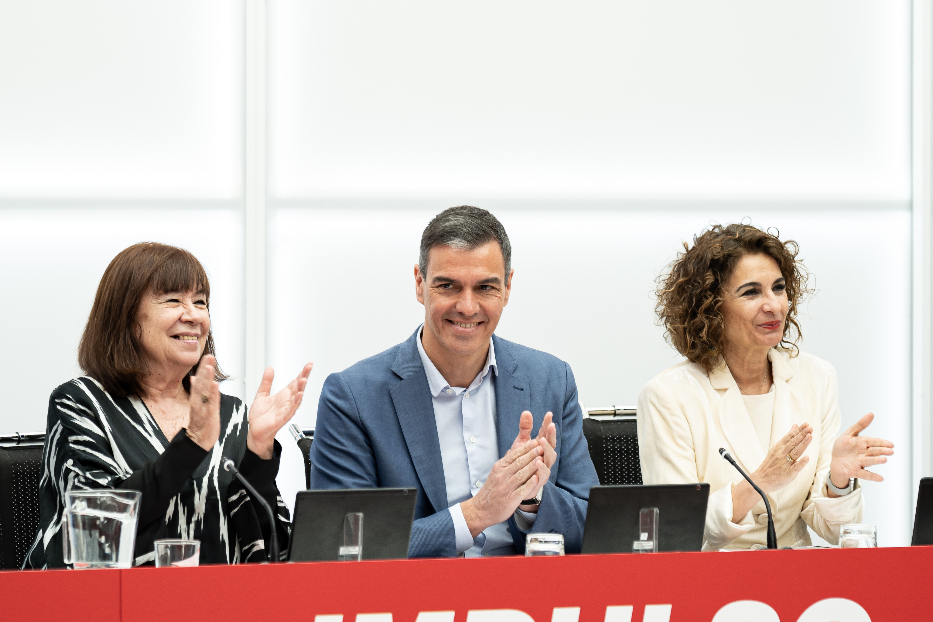 Narbona, S�nchez y Montero, ayer en la Ejecutiva del PSOE.