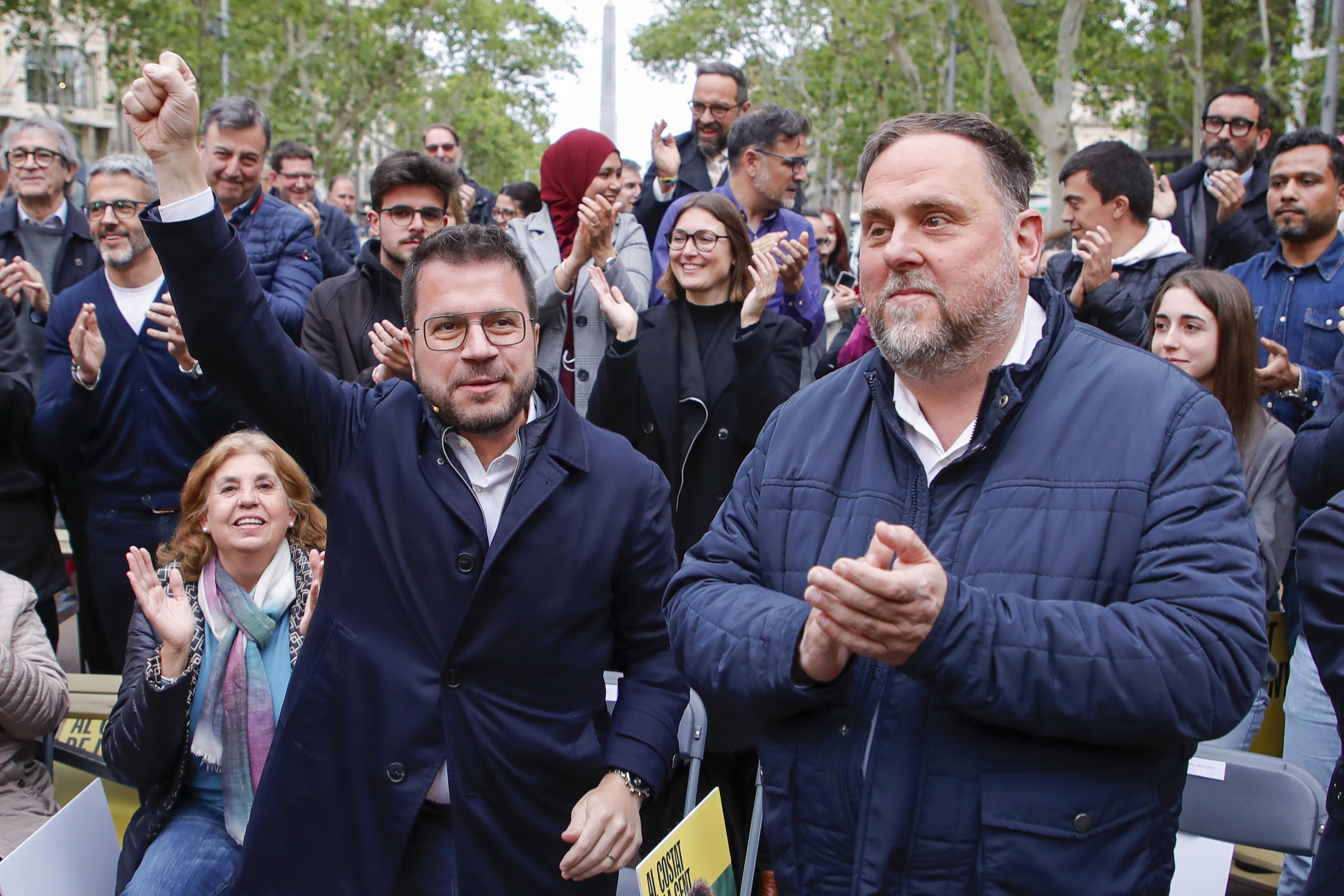 El presidente de la Generalitat, Pere Aragons, y el lder de ERC, Oriol Junqueras.
