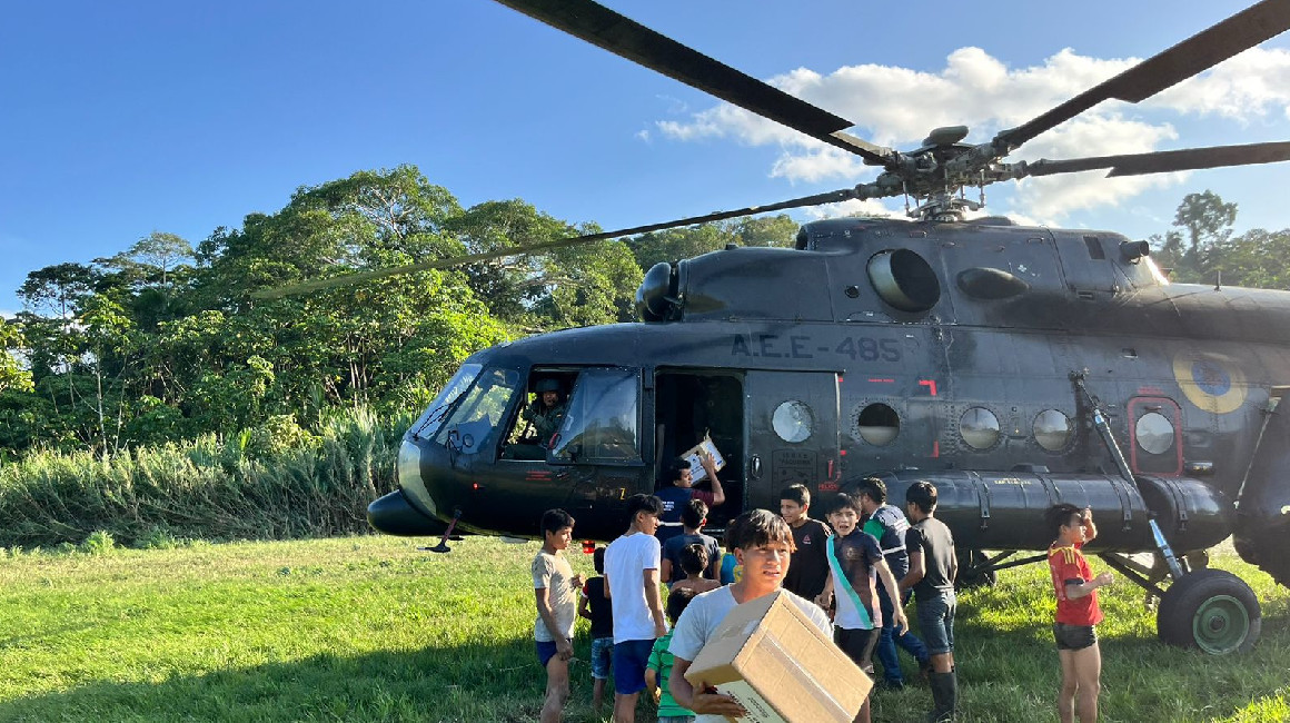 El helicptero del Ejrcito ecuatoriano en una misin anterior.