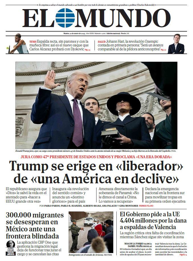 Portada de EL MUNDO del martes 21 de enero de 2025 | Medios